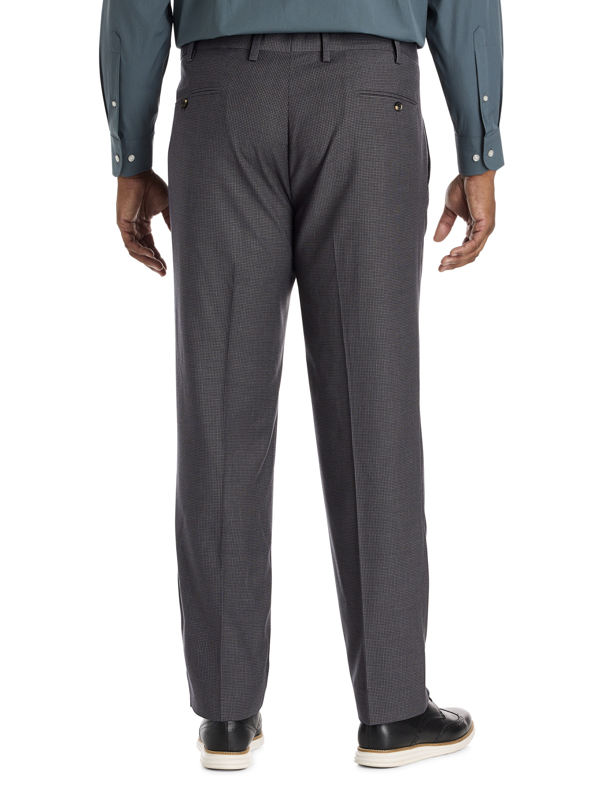 Micro Check Pleated Dress Pants