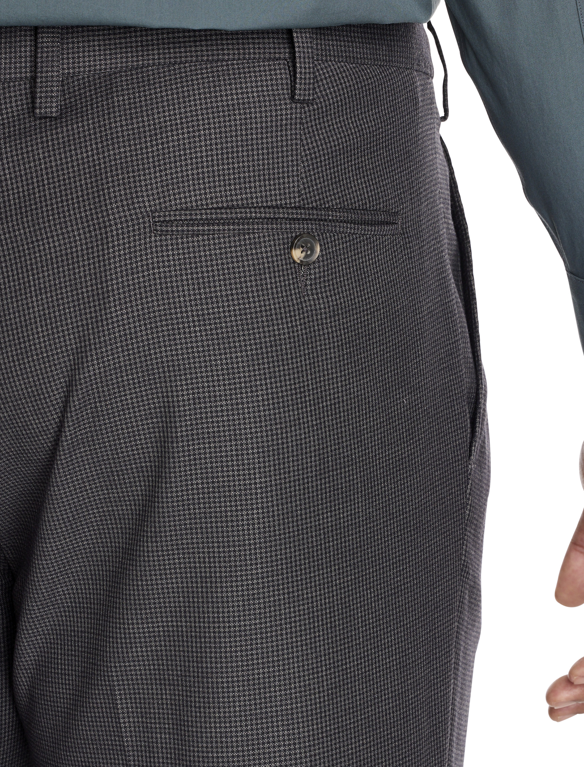 Micro Check Pleated Dress Pants