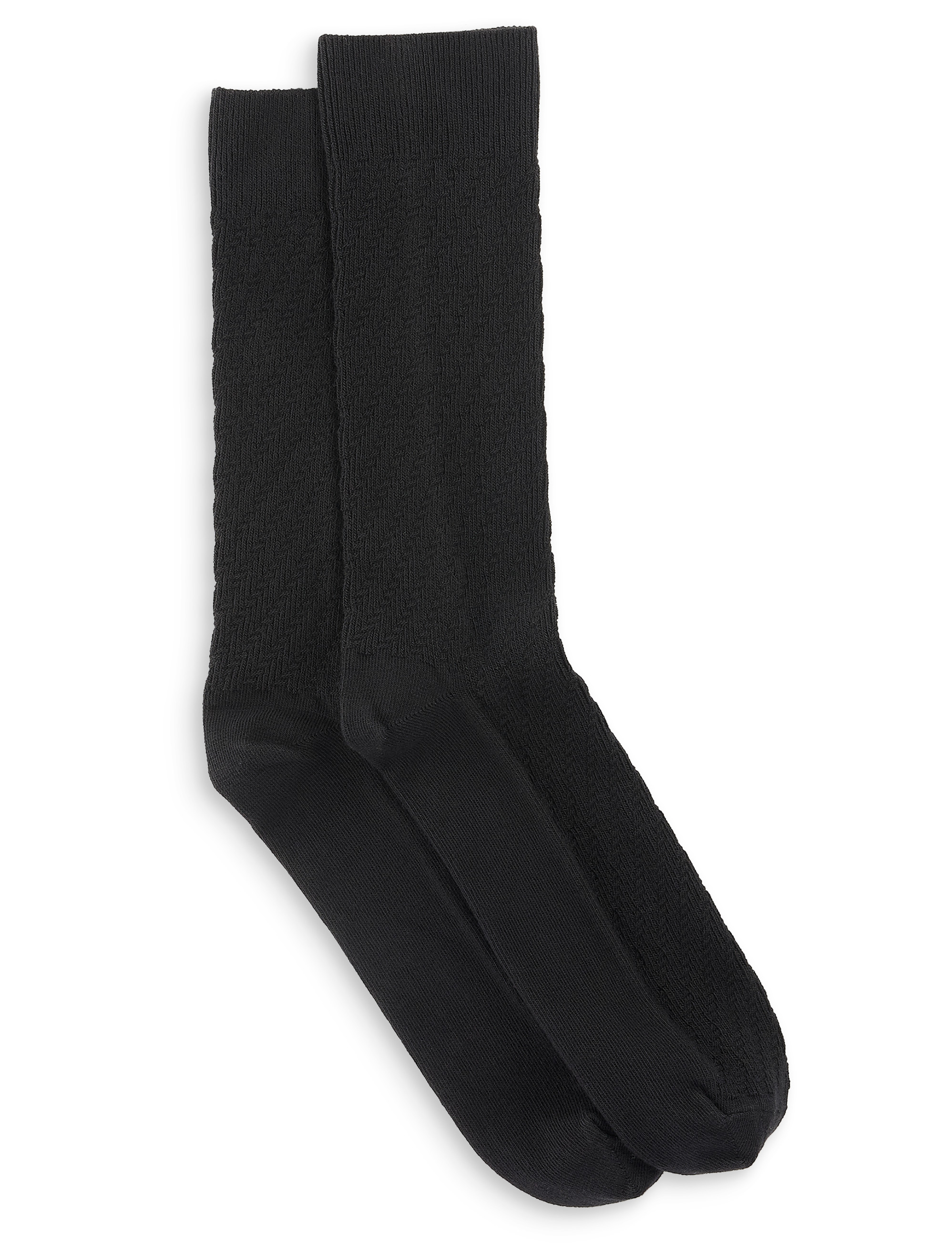 Big & Tall Men's Continuous Comfort 2-pk Casual Socks - Black - Size 13-16