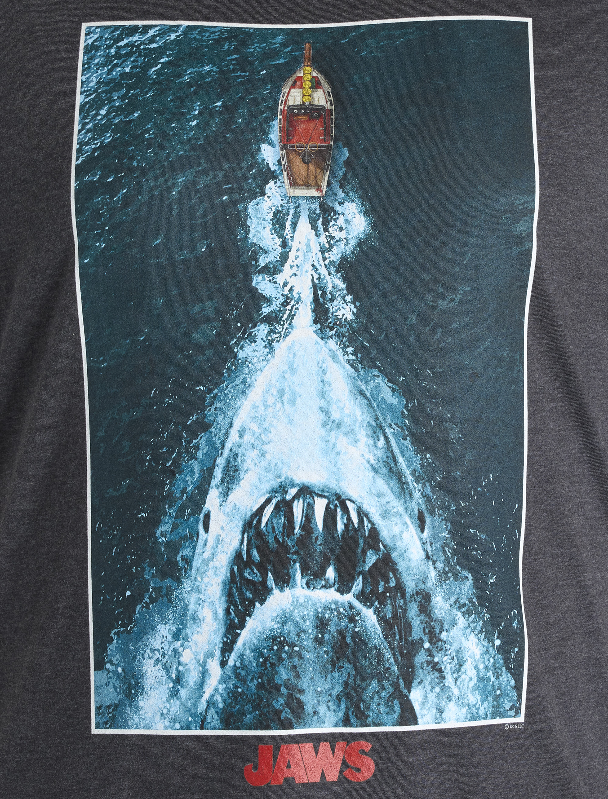 Jaws Men's Geometric Sharks Graphic T-Shirt - Officially Licensed Black Tee - Size X-Large - View #8