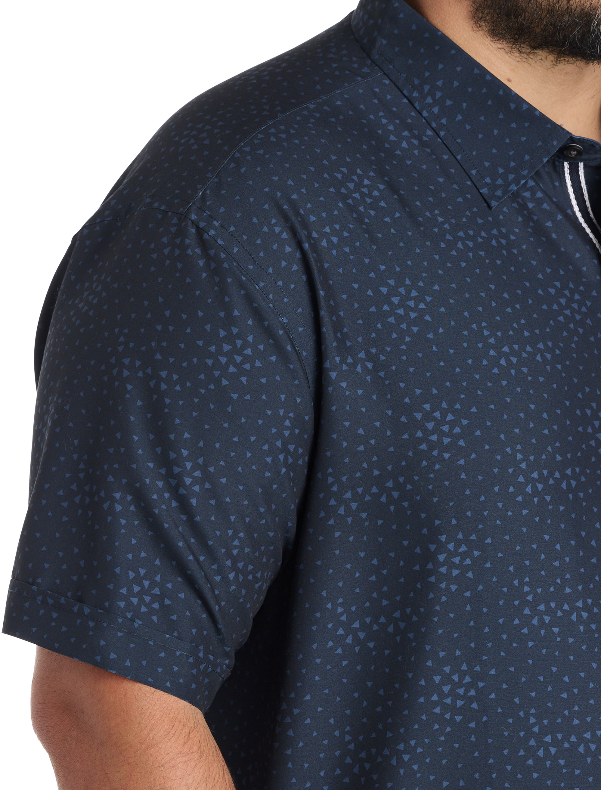 Microfiber Geometric Print Sport Shirt