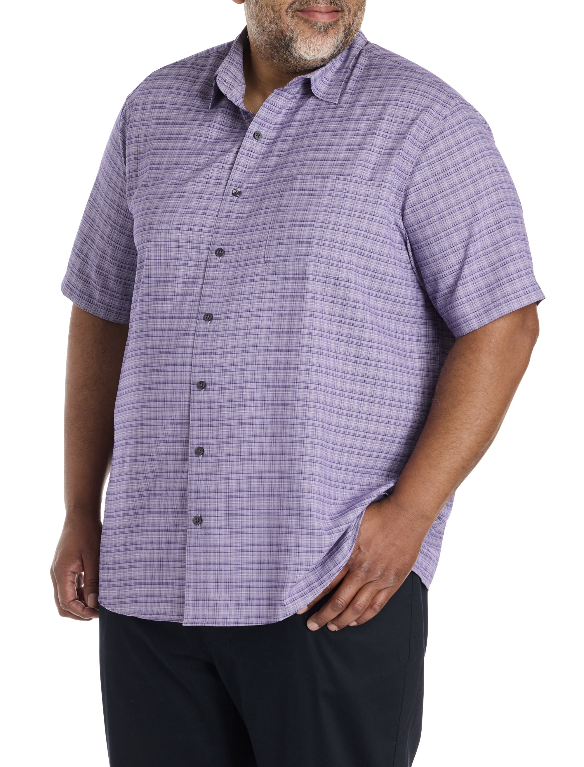 Plaid Microfiber Sport Shirt