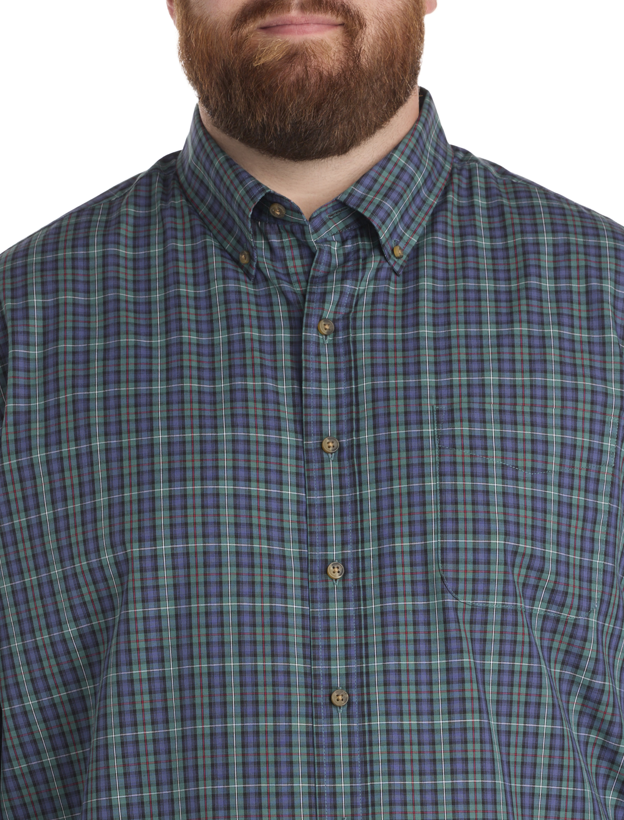 Easy-Care Large Plaid Sport Shirt