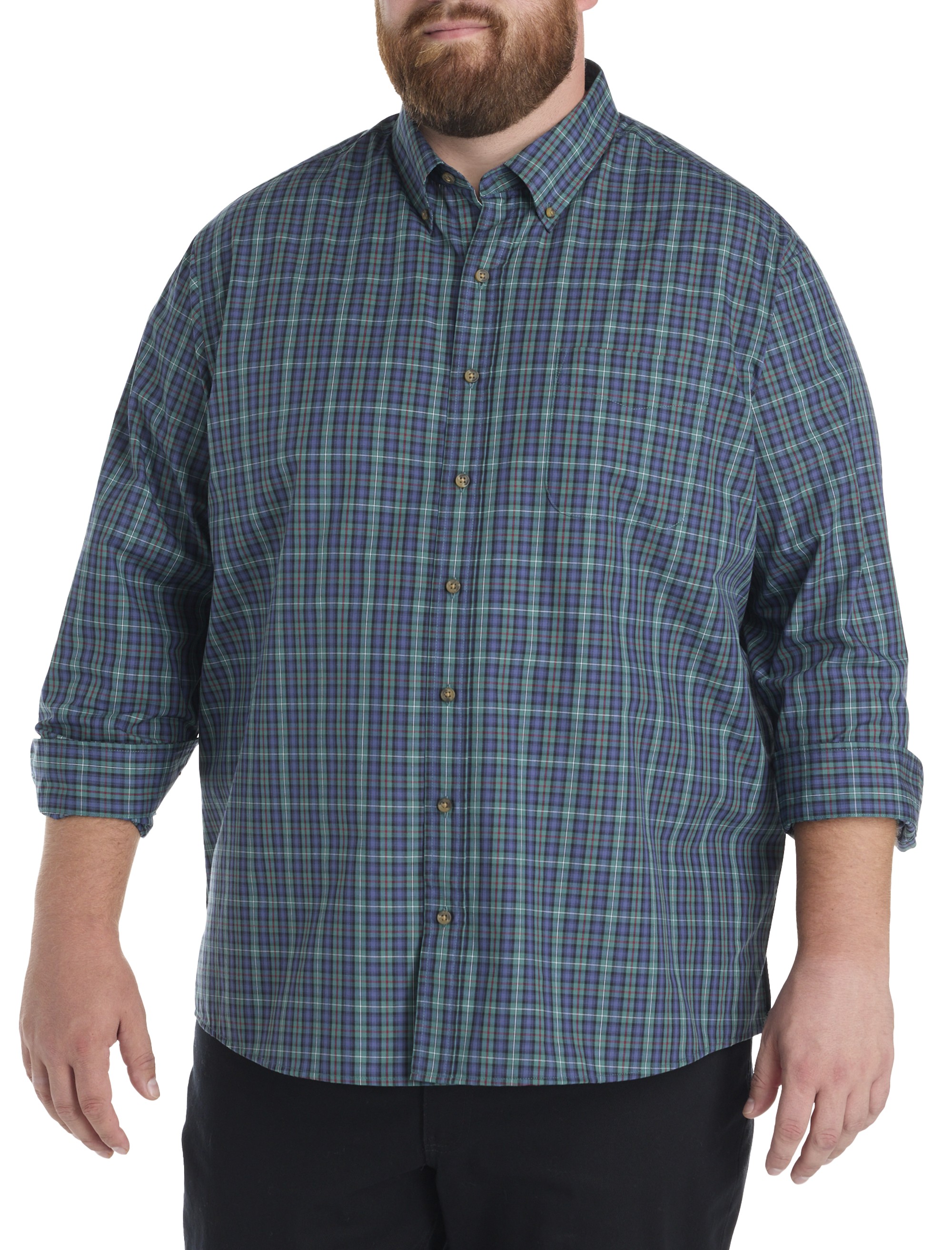 Easy-Care Large Plaid Sport Shirt