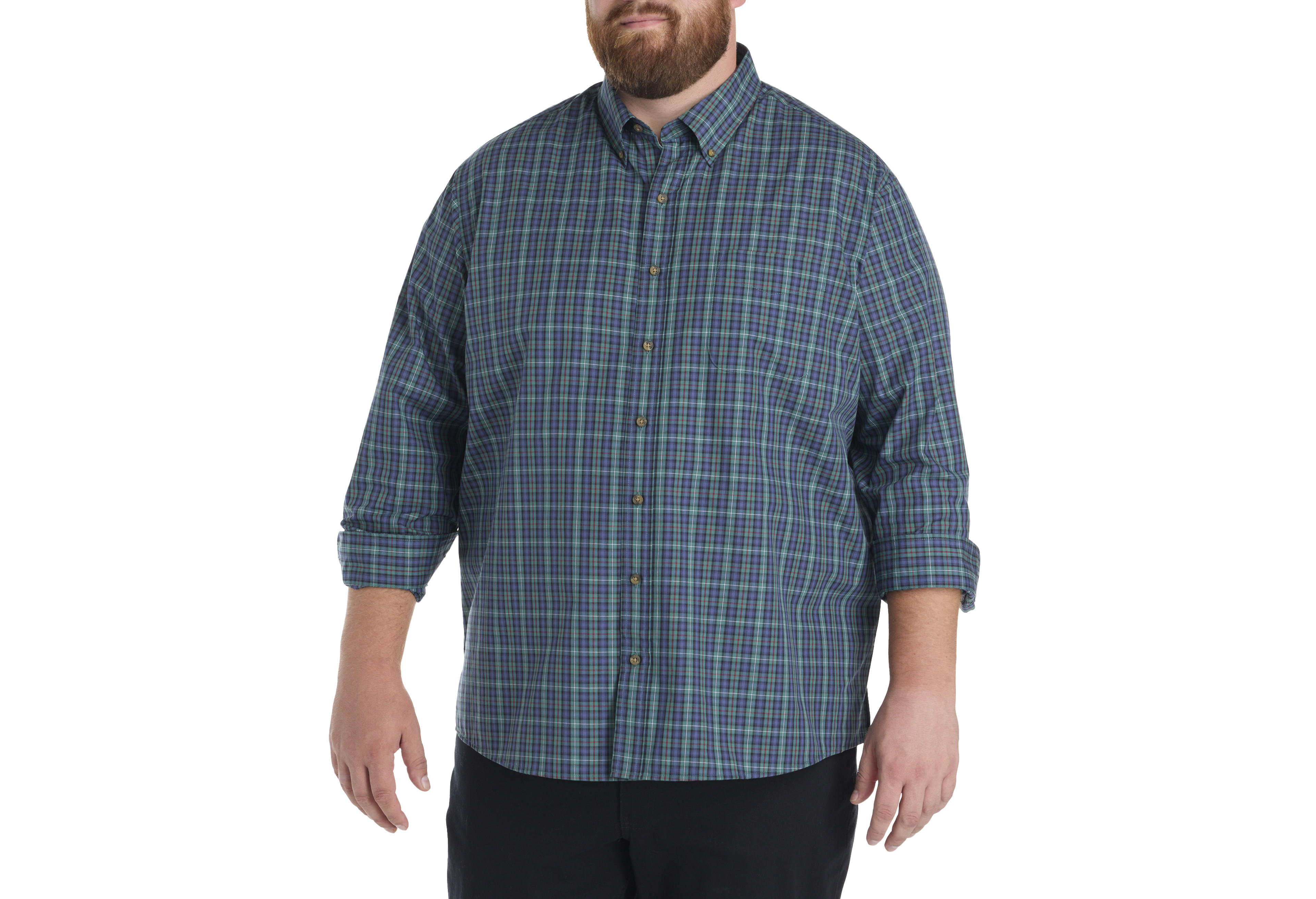 Easy-Care Large Plaid Sport Shirt