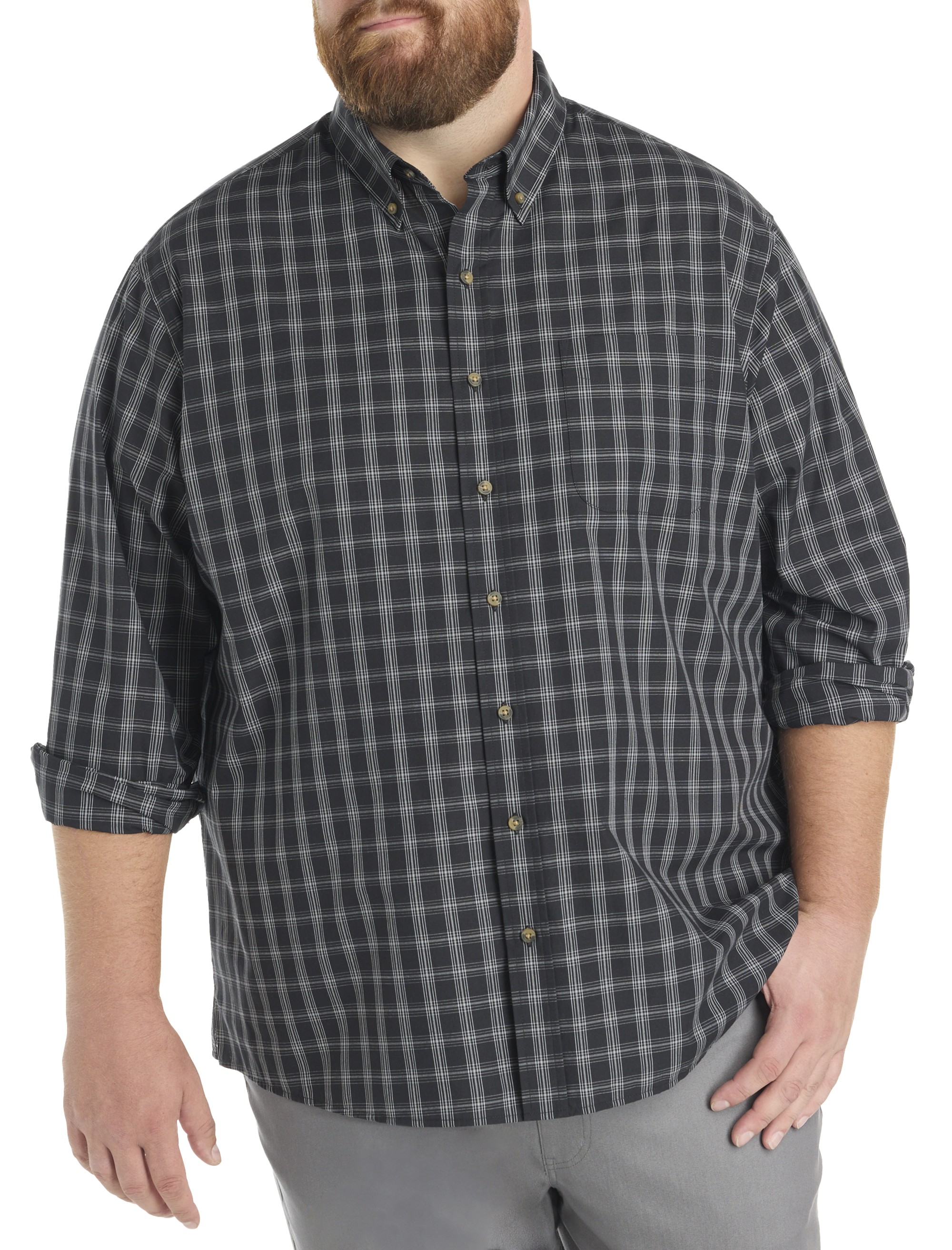 Easy-Care Medium Plaid Sport Shirt
