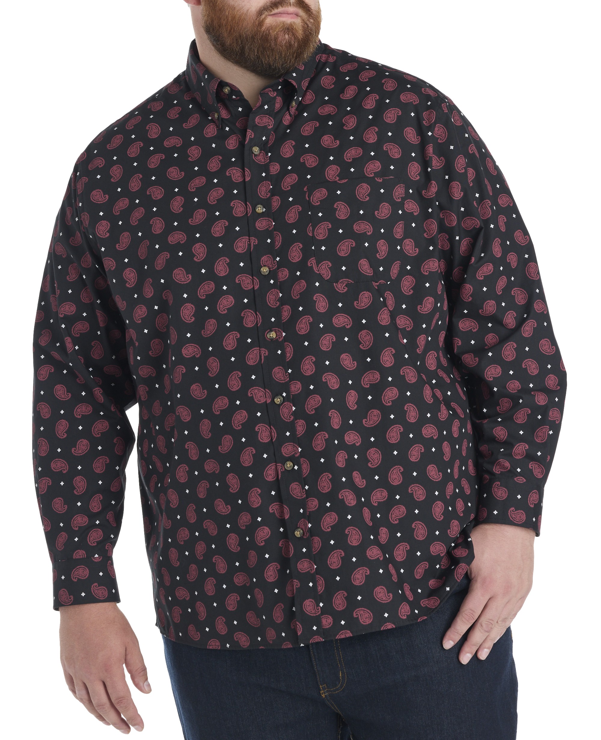 Easy-Care Paisley Print Sport Shirt - thumbnail 2