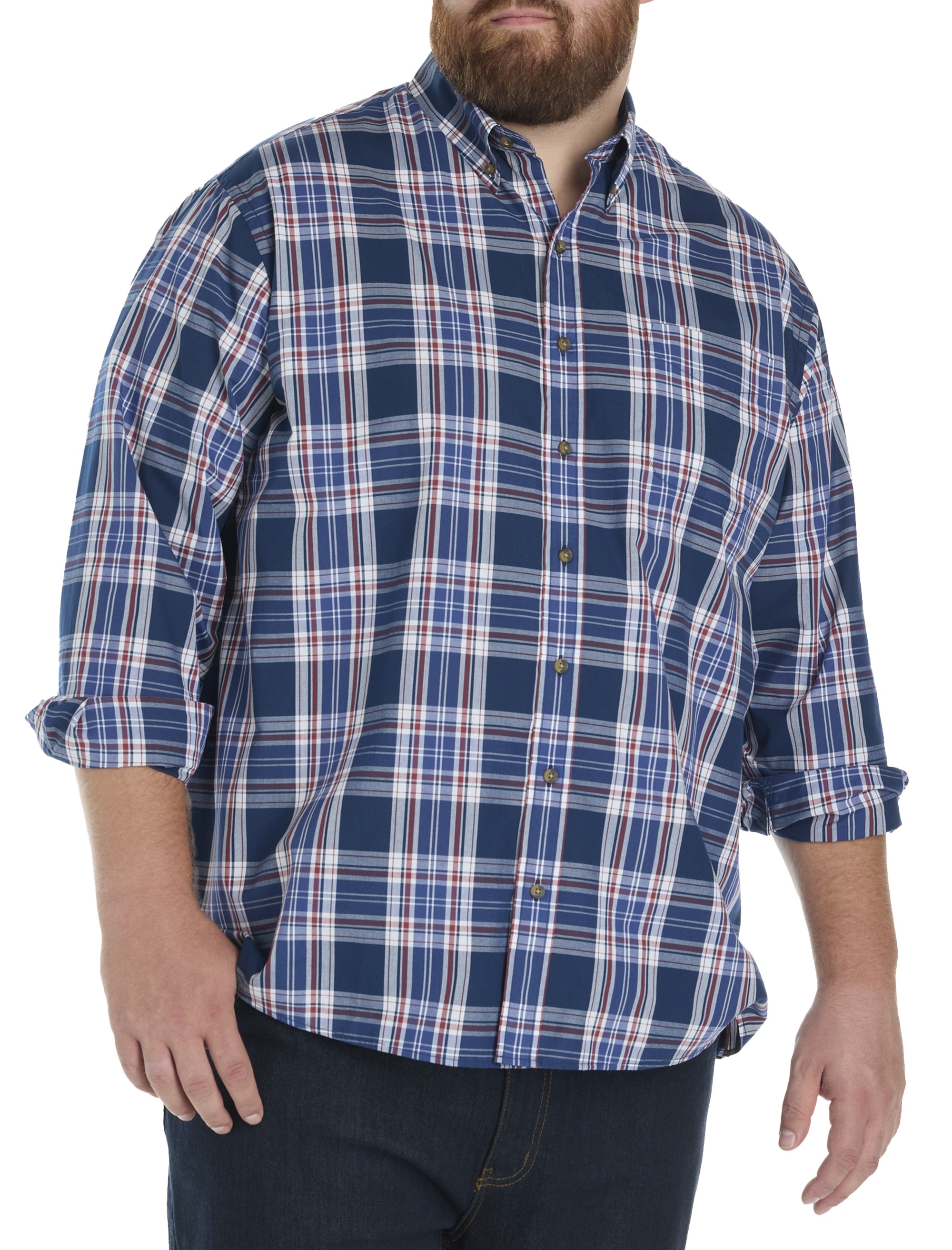 Easy-Care Large Plaid Sport Shirt