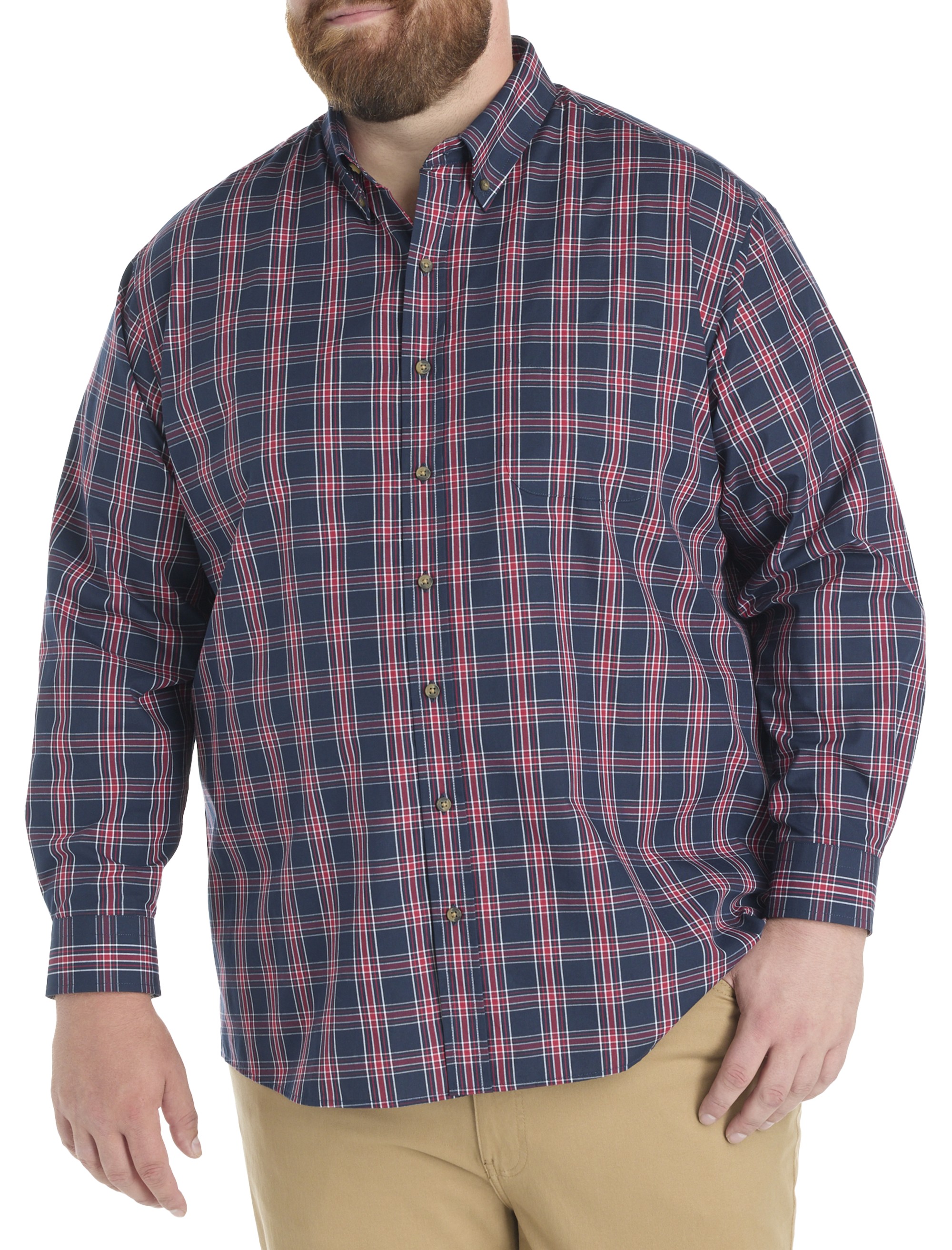 Easy-Care Medium Plaid Sport Shirt - thumbnail 2