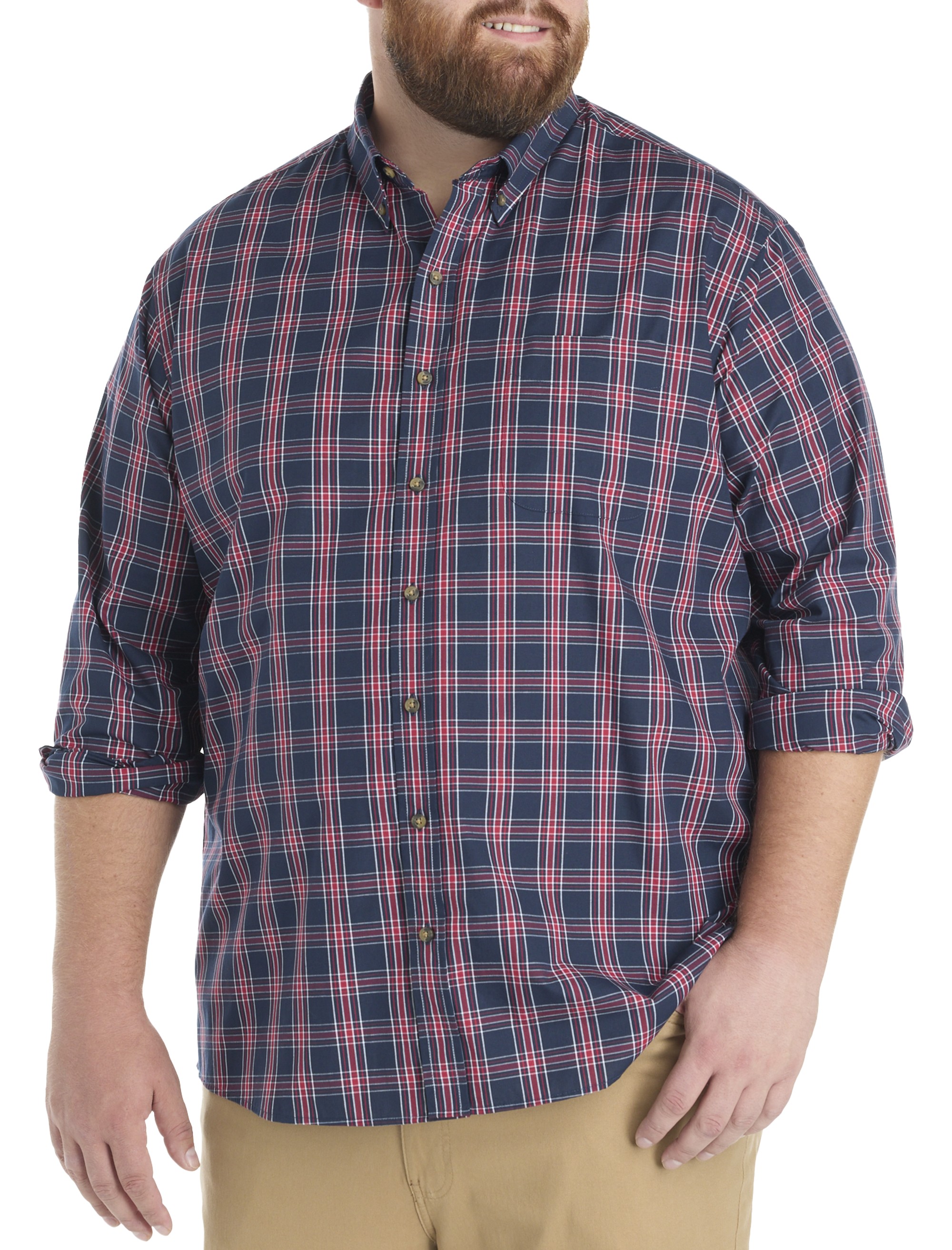 Easy-Care Medium Plaid Sport Shirt