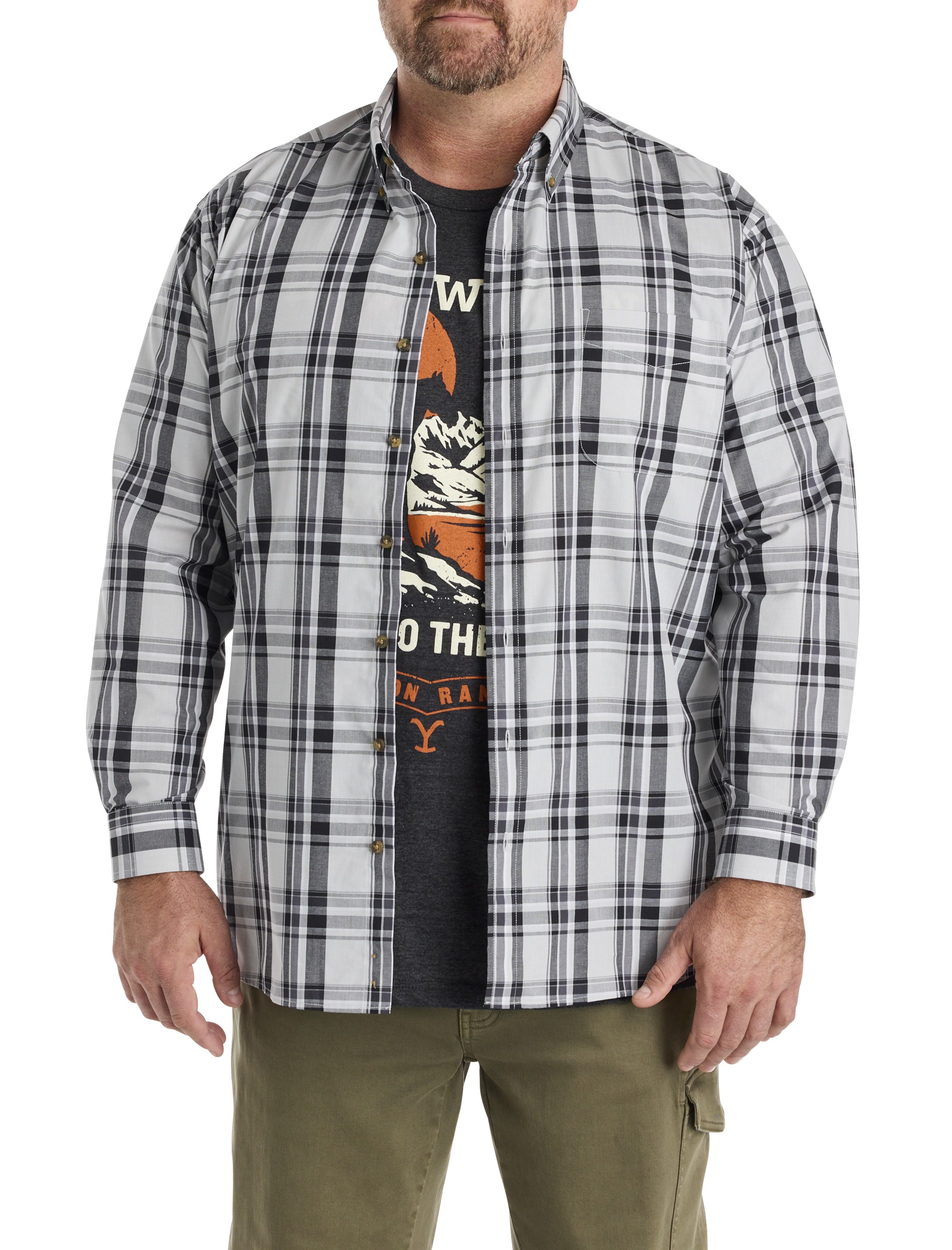 Easy-Care Large Plaid Sport Shirt - thumbnail 2