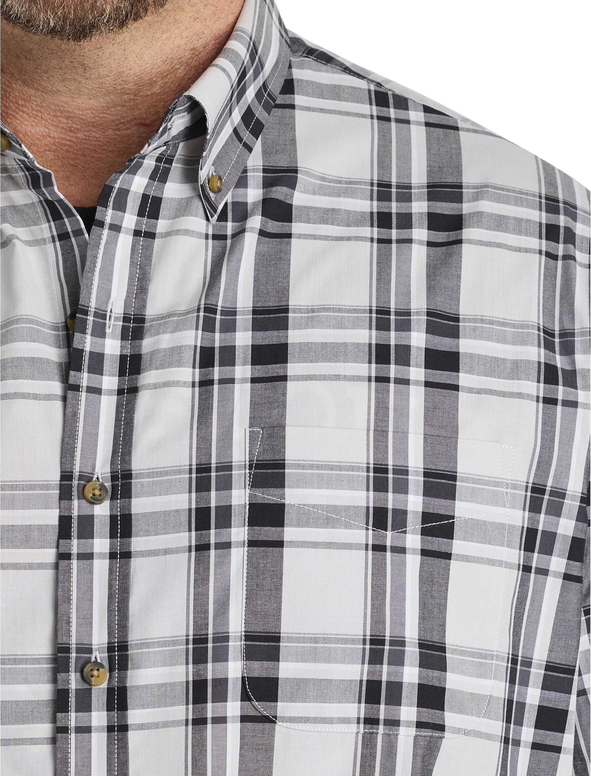 Easy-Care Large Plaid Sport Shirt - thumbnail 3