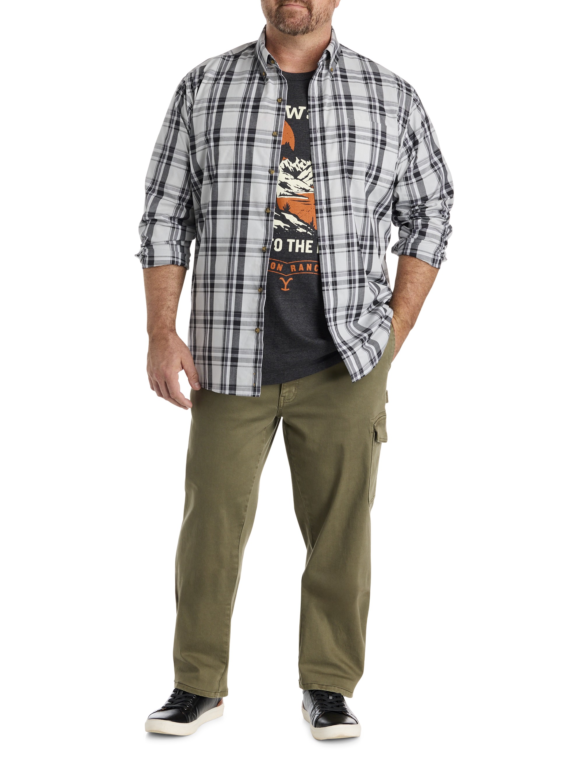 Easy-Care Large Plaid Sport Shirt - thumbnail 4
