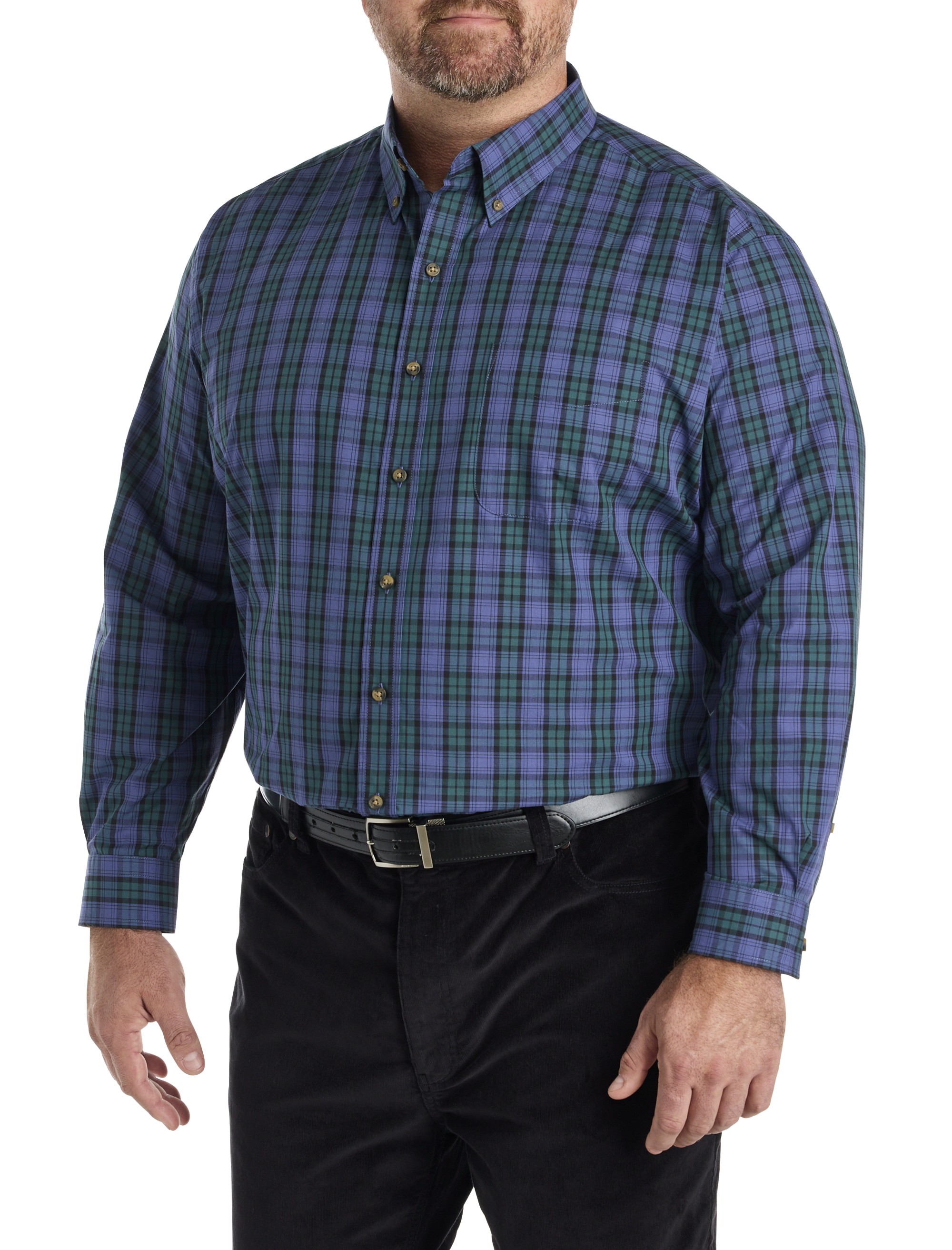 Easy-Care Small Plaid Sport Shirt - thumbnail 2