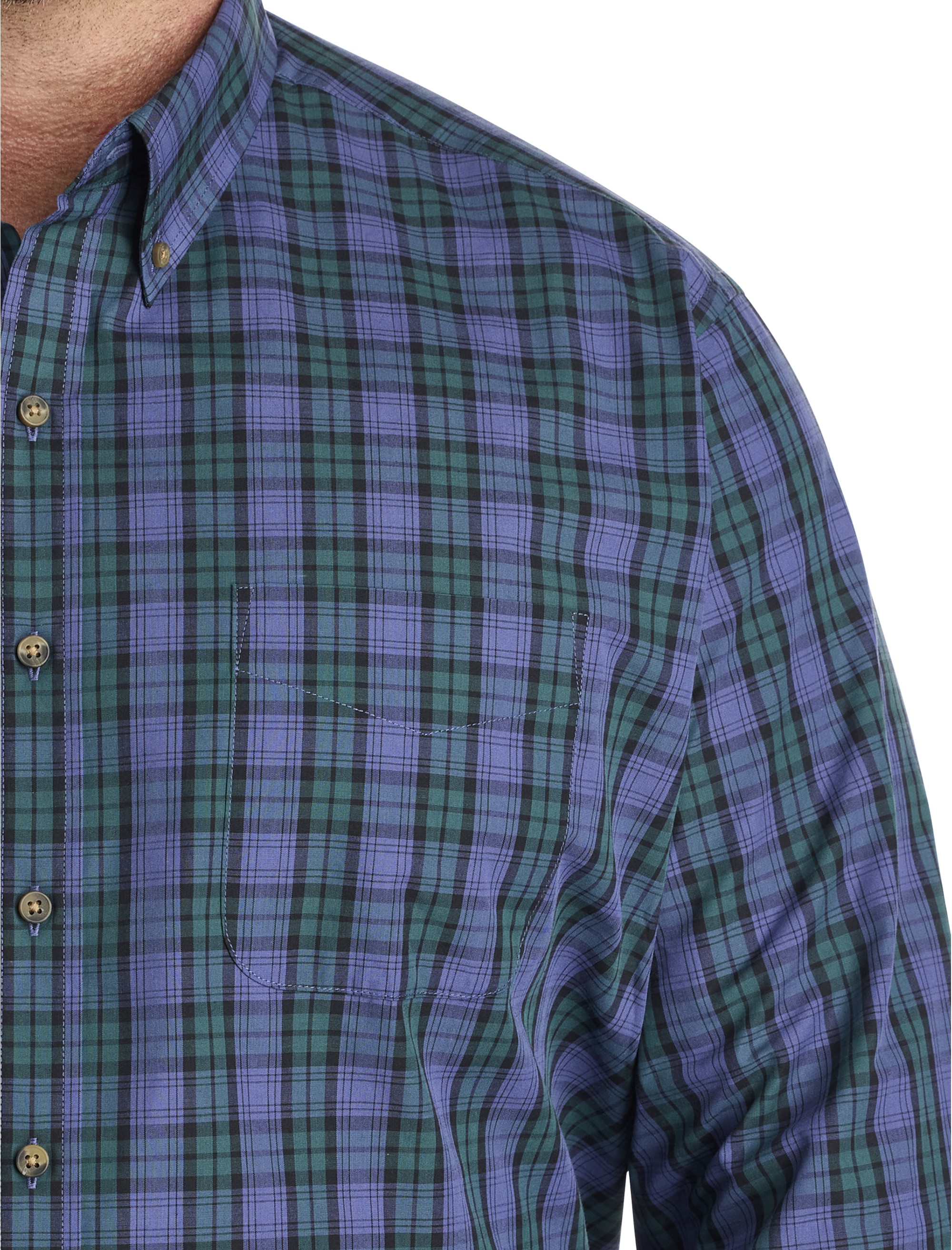 Easy-Care Small Plaid Sport Shirt - thumbnail 3