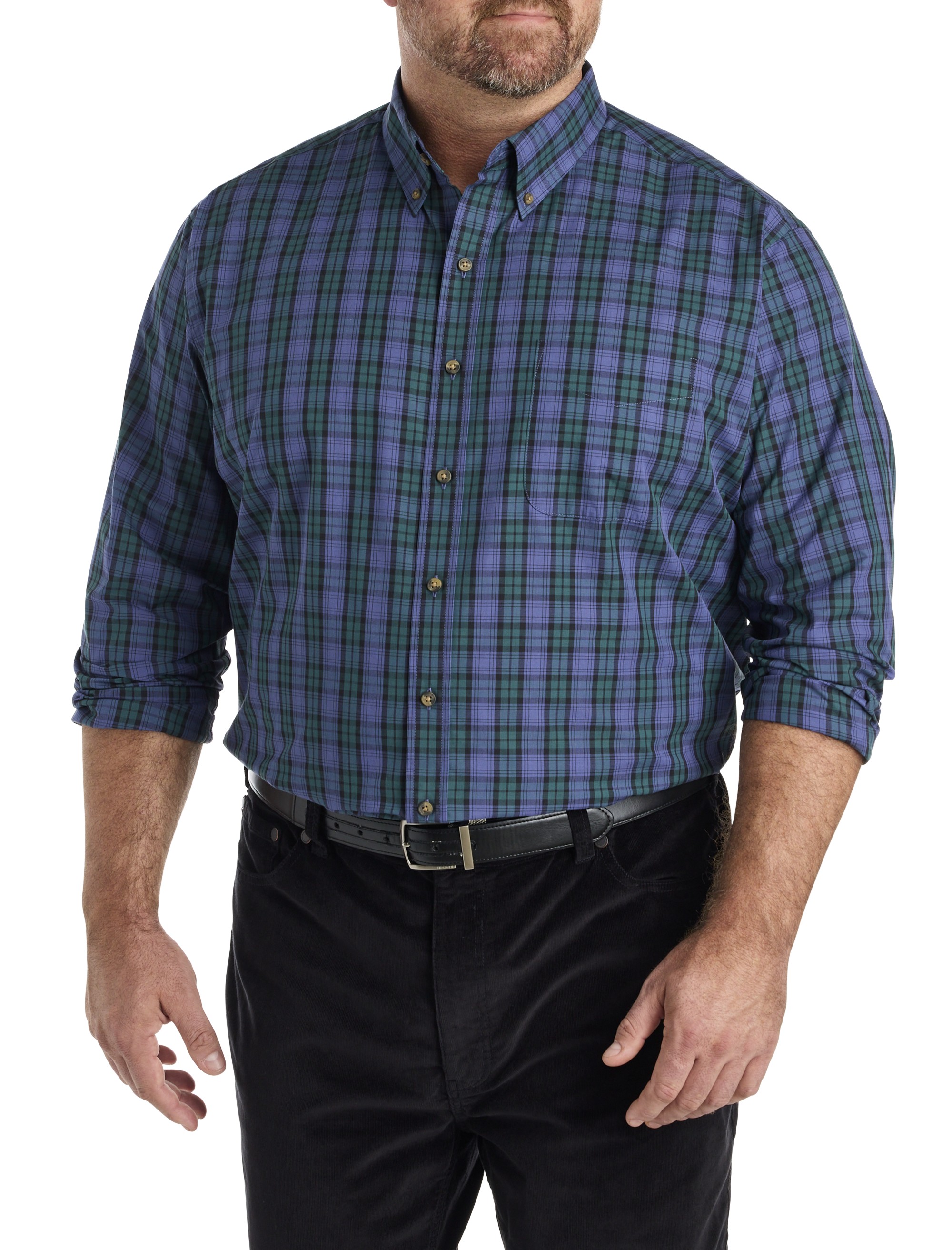 Easy-Care Small Plaid Sport Shirt