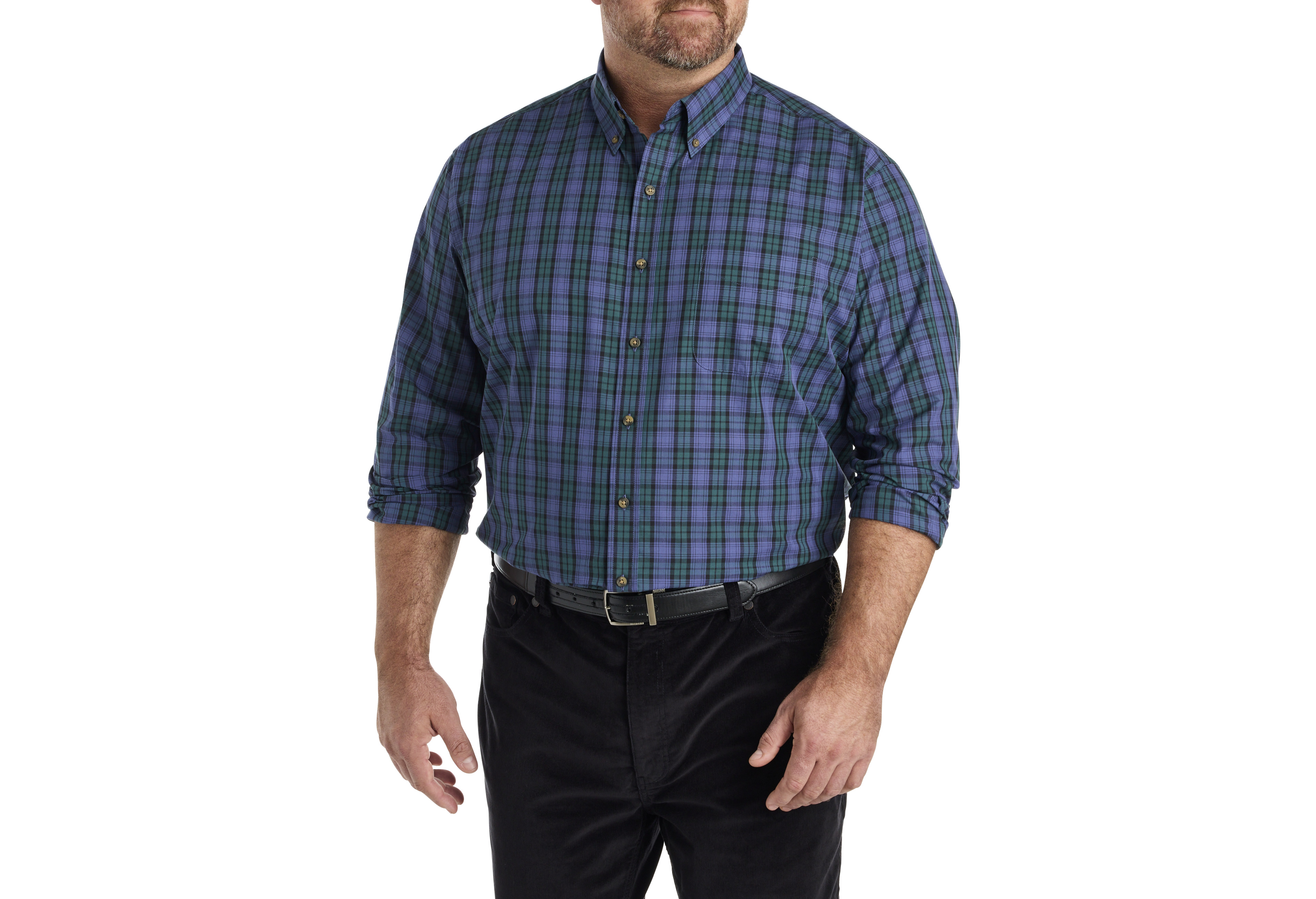 Easy-Care Small Plaid Sport Shirt