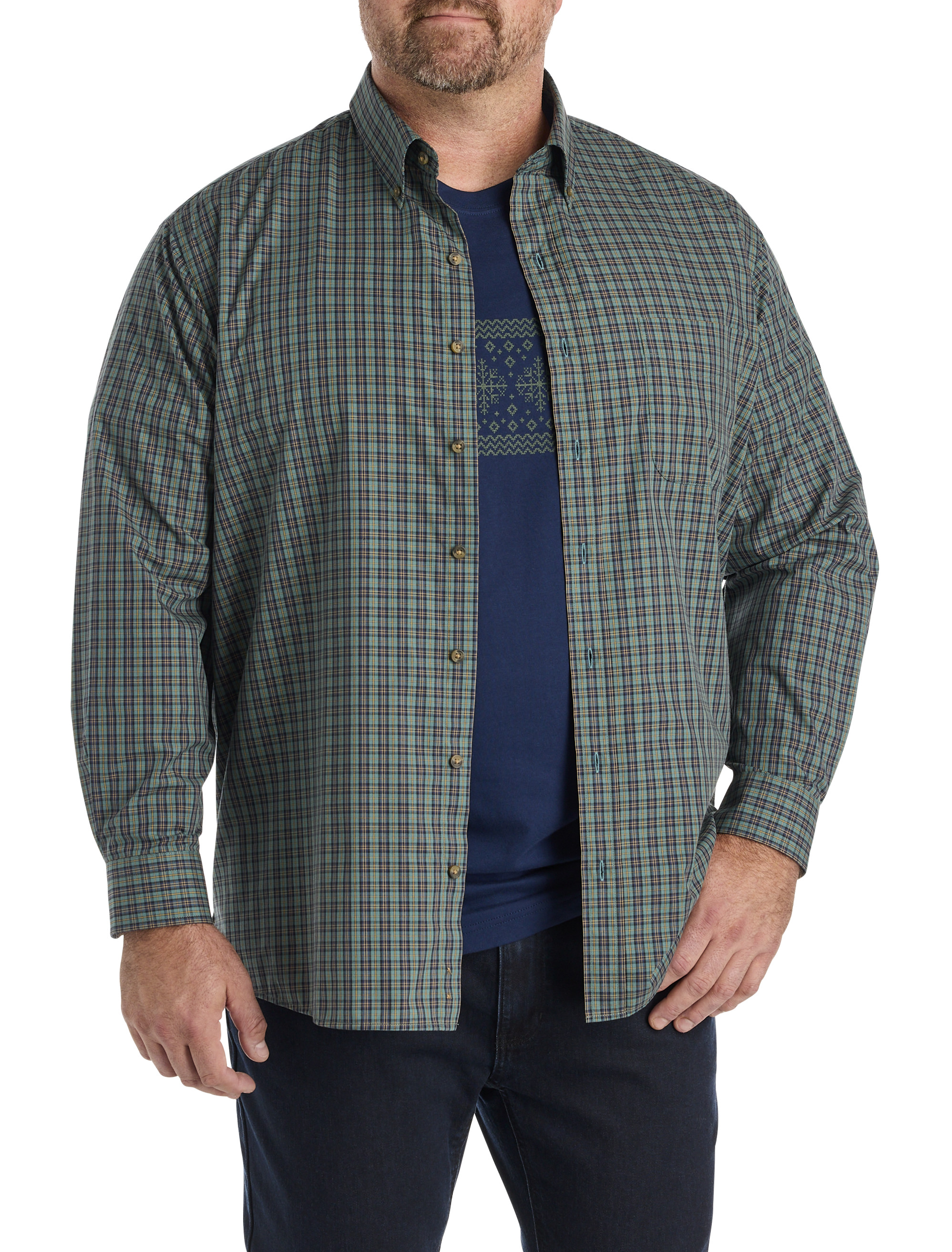 Easy-Care Small Plaid Sport Shirt