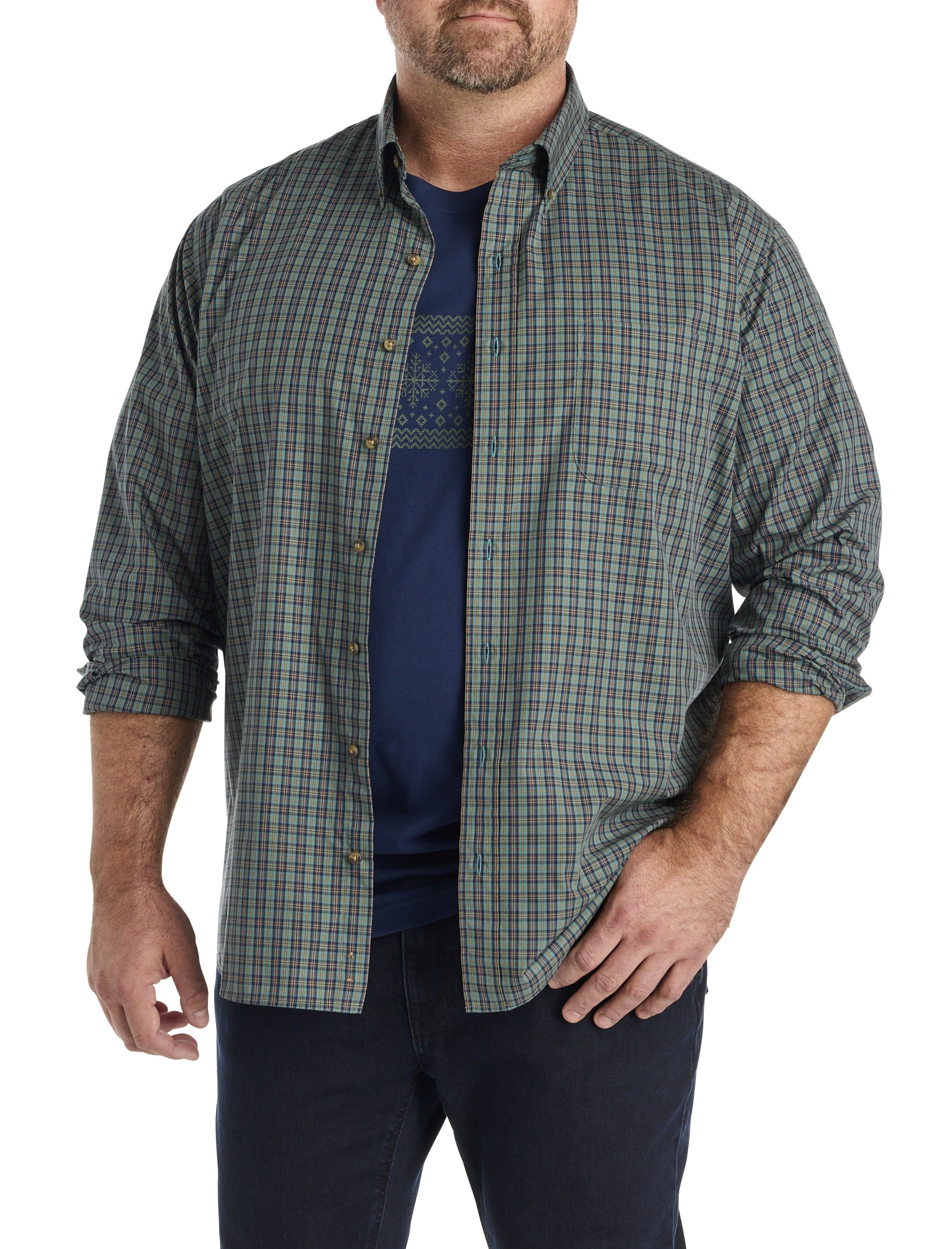 Easy-Care Small Plaid Sport Shirt