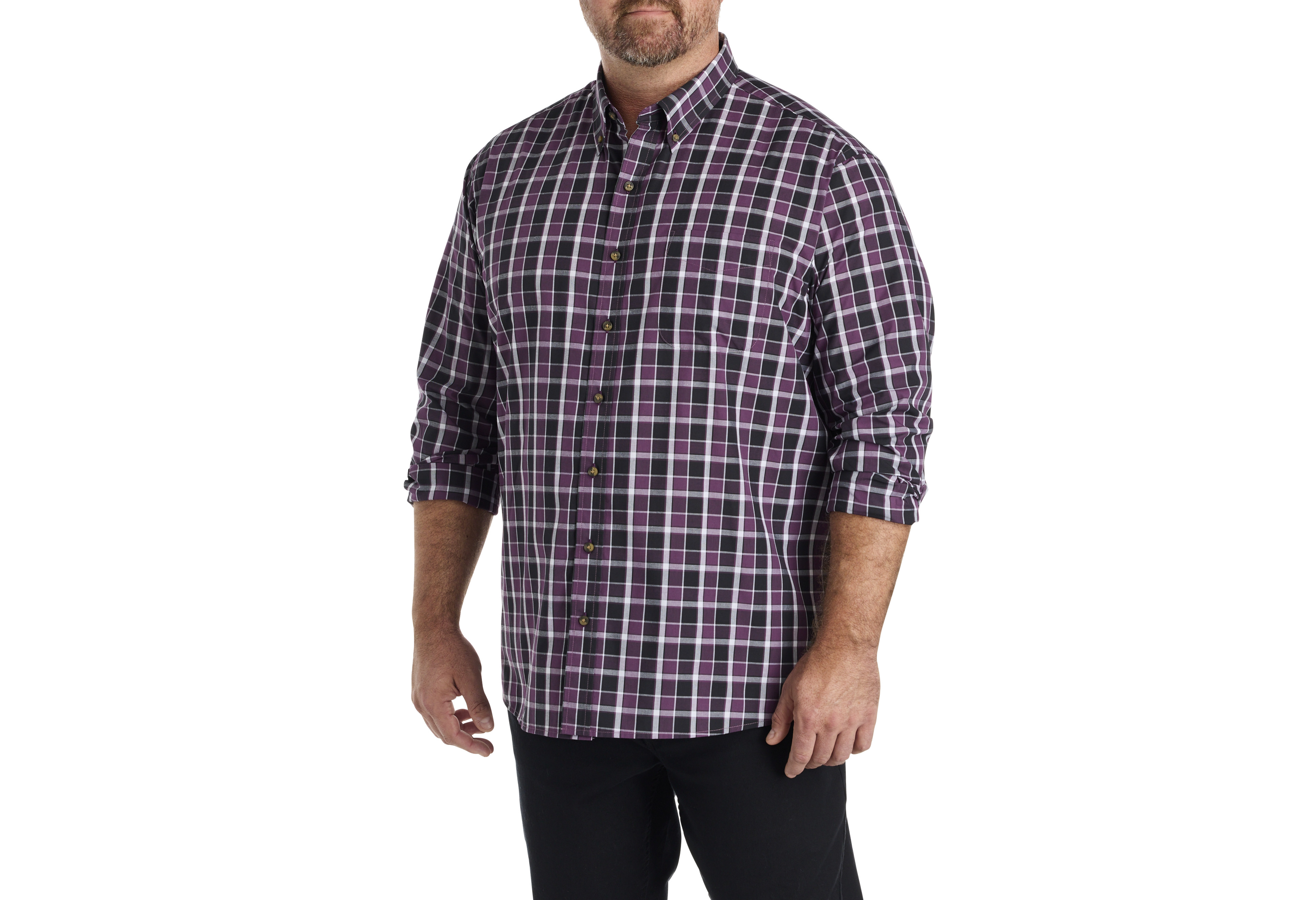 Easy-Care Medium Plaid Sport Shirt