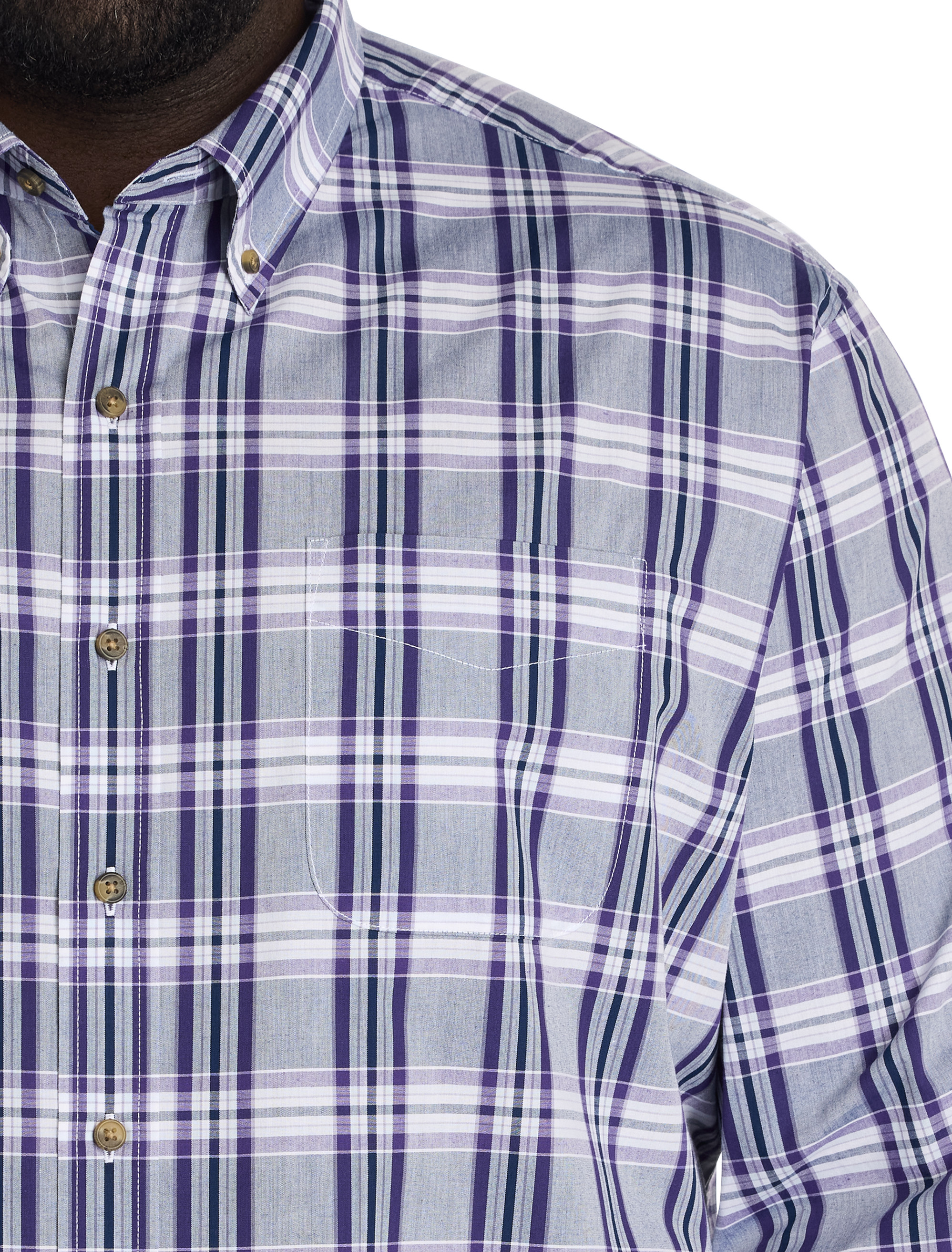 Easy-Care Medium Plaid Sport Shirt
