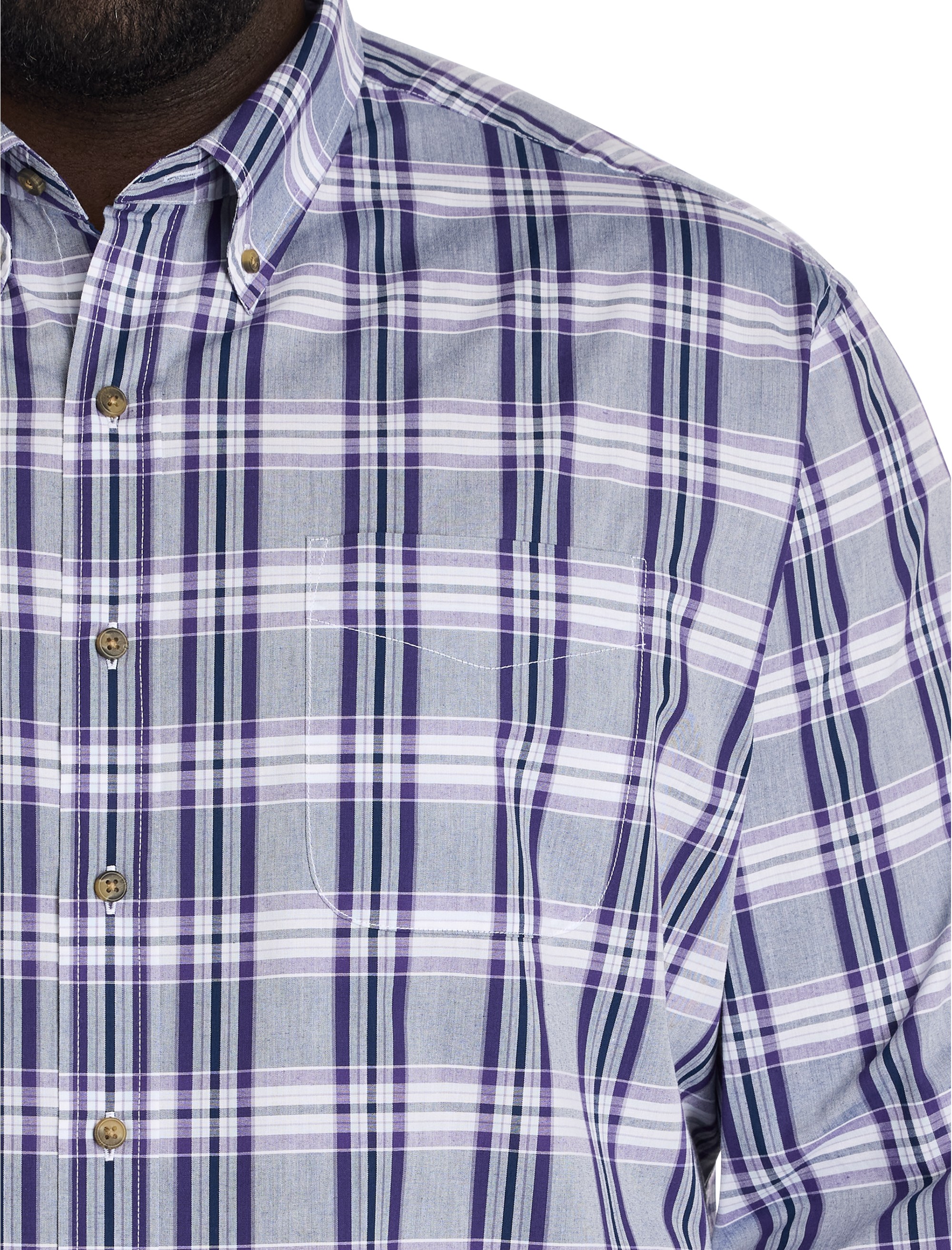 Easy-Care Medium Plaid Sport Shirt - thumbnail 3