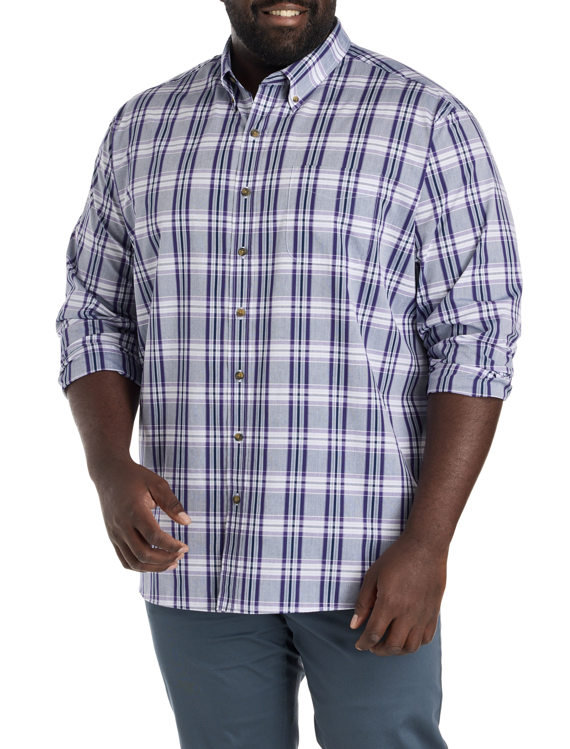 Easy-Care Medium Plaid Sport Shirt
