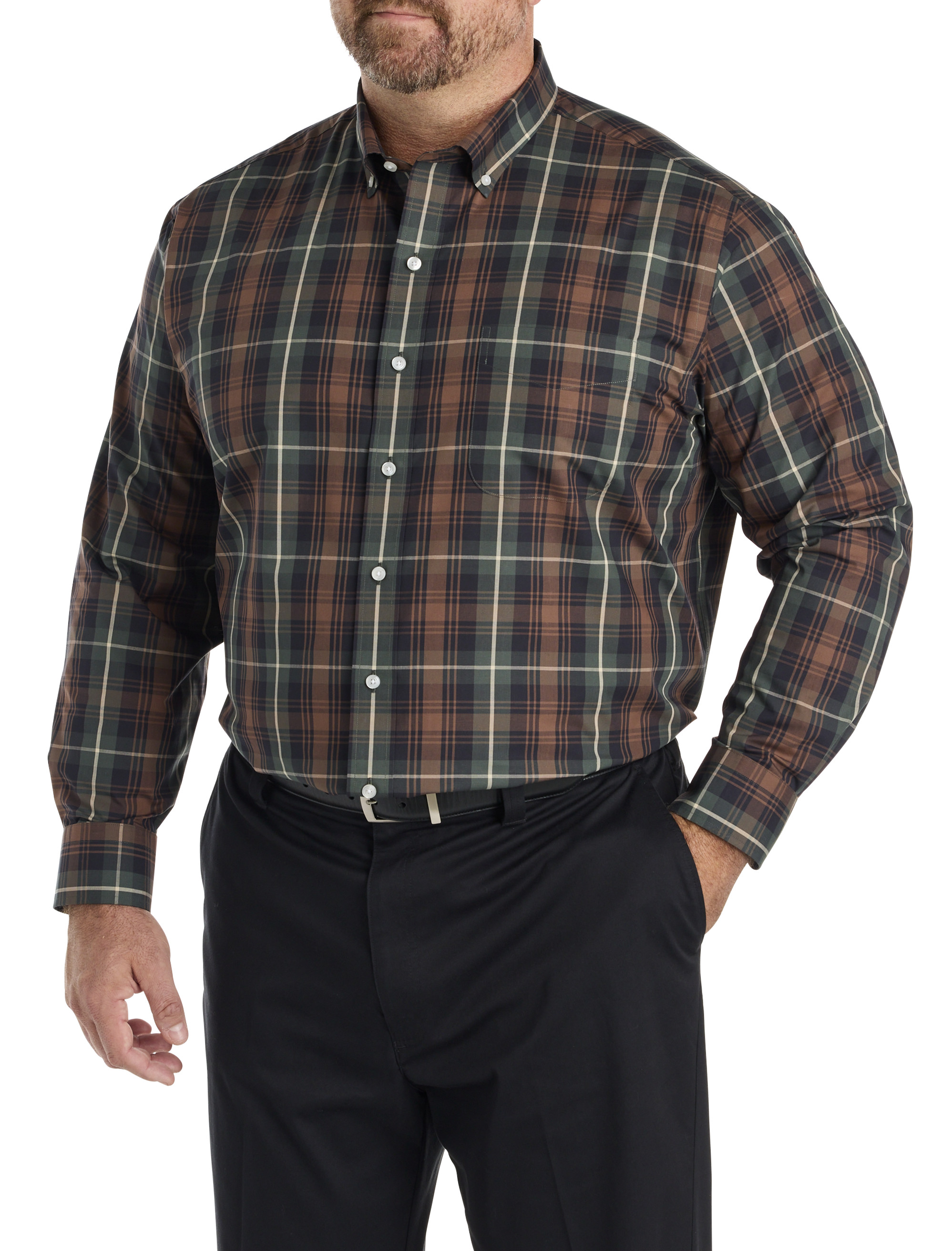 Large Plaid Performance Sport Shirt