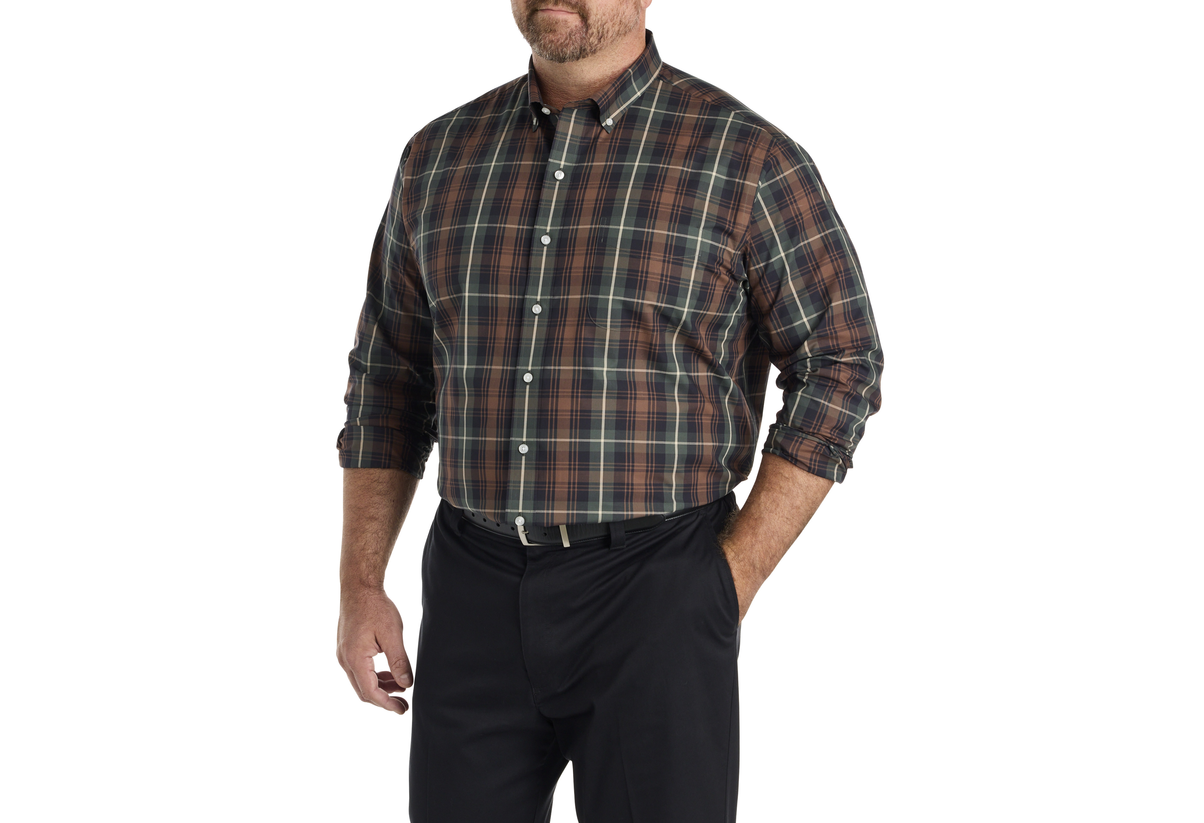Large Plaid Performance Sport Shirt