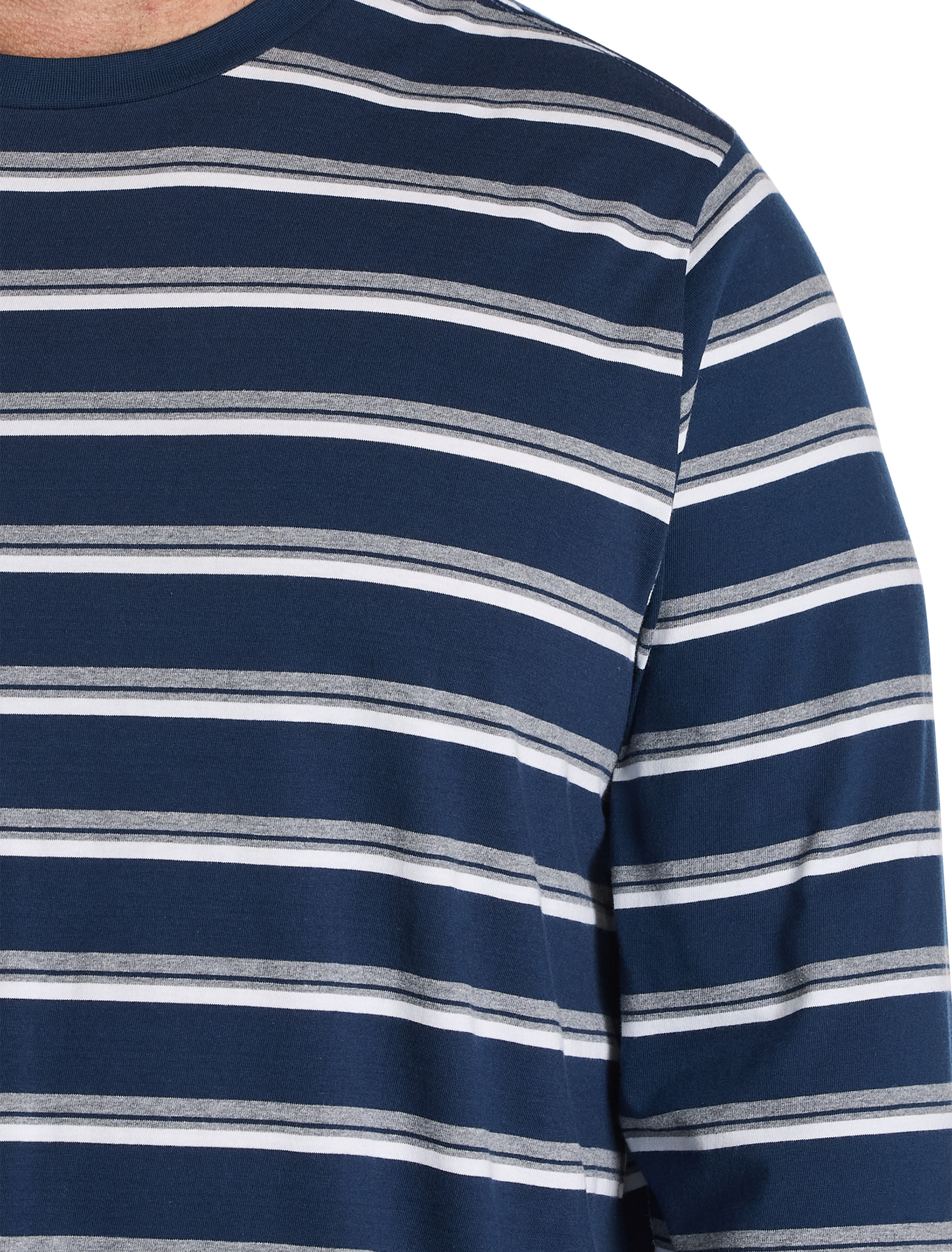 Moisture-Wicking Long-Sleeve Striped T-Shirt