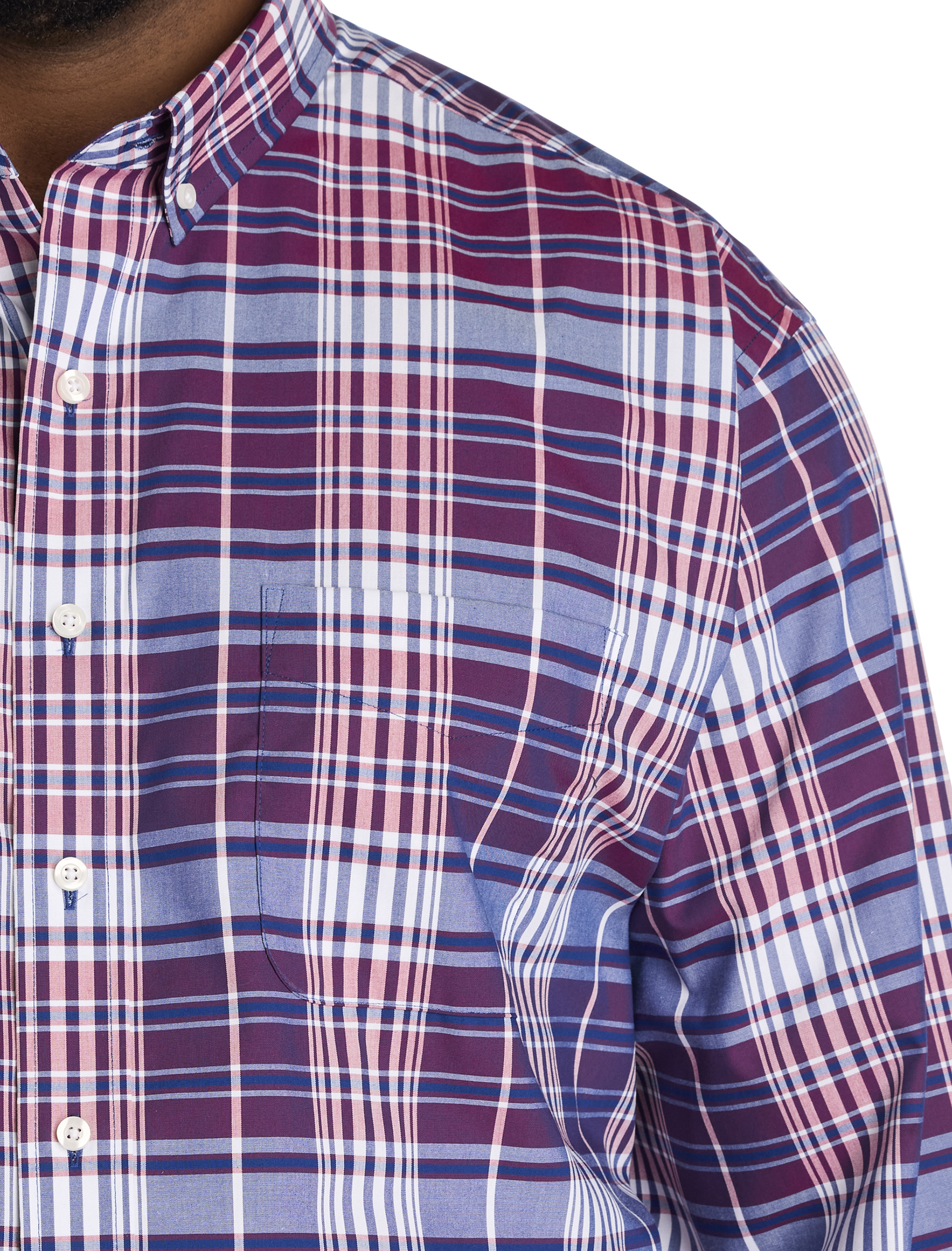 Large Plaid Performance Sport Shirt