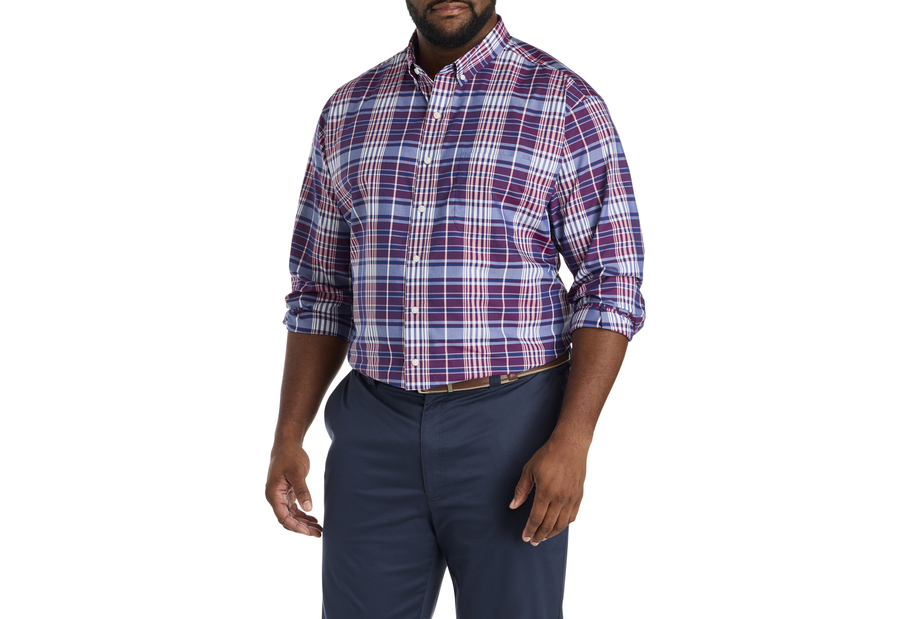Large Plaid Performance Sport Shirt