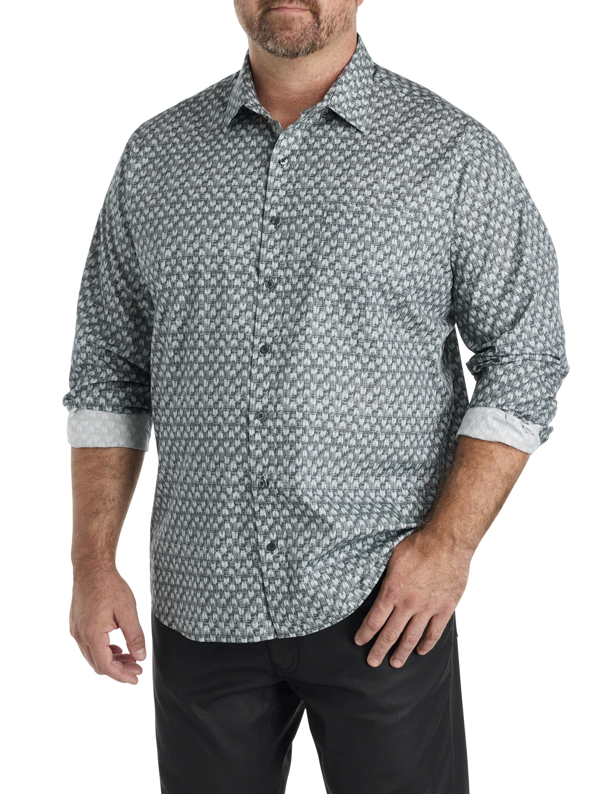 Geometric Print Sport Shirt