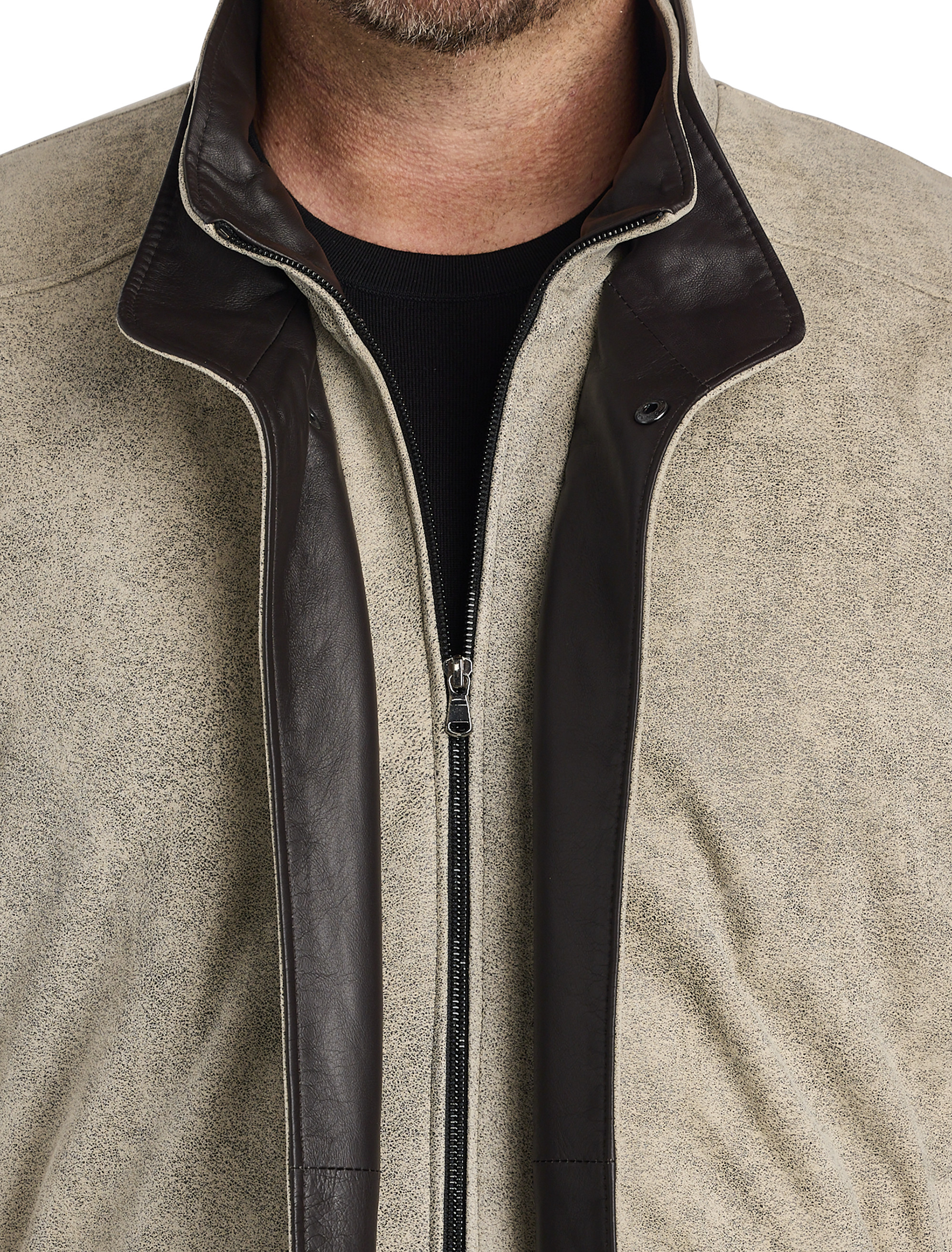 Double-Collar Diego Leather Jacket