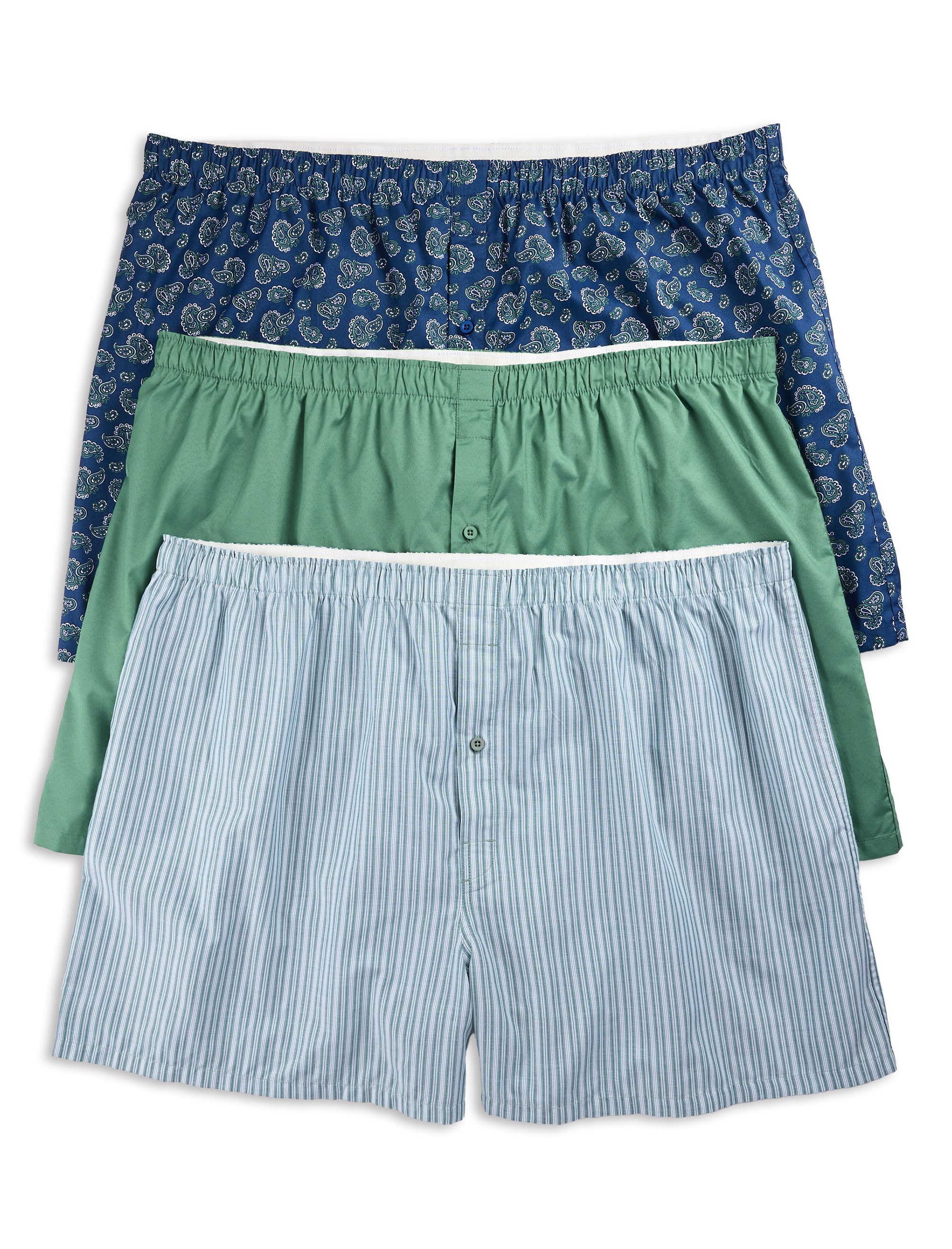 3-pk Paisley 4.5 Inch Woven Boxers