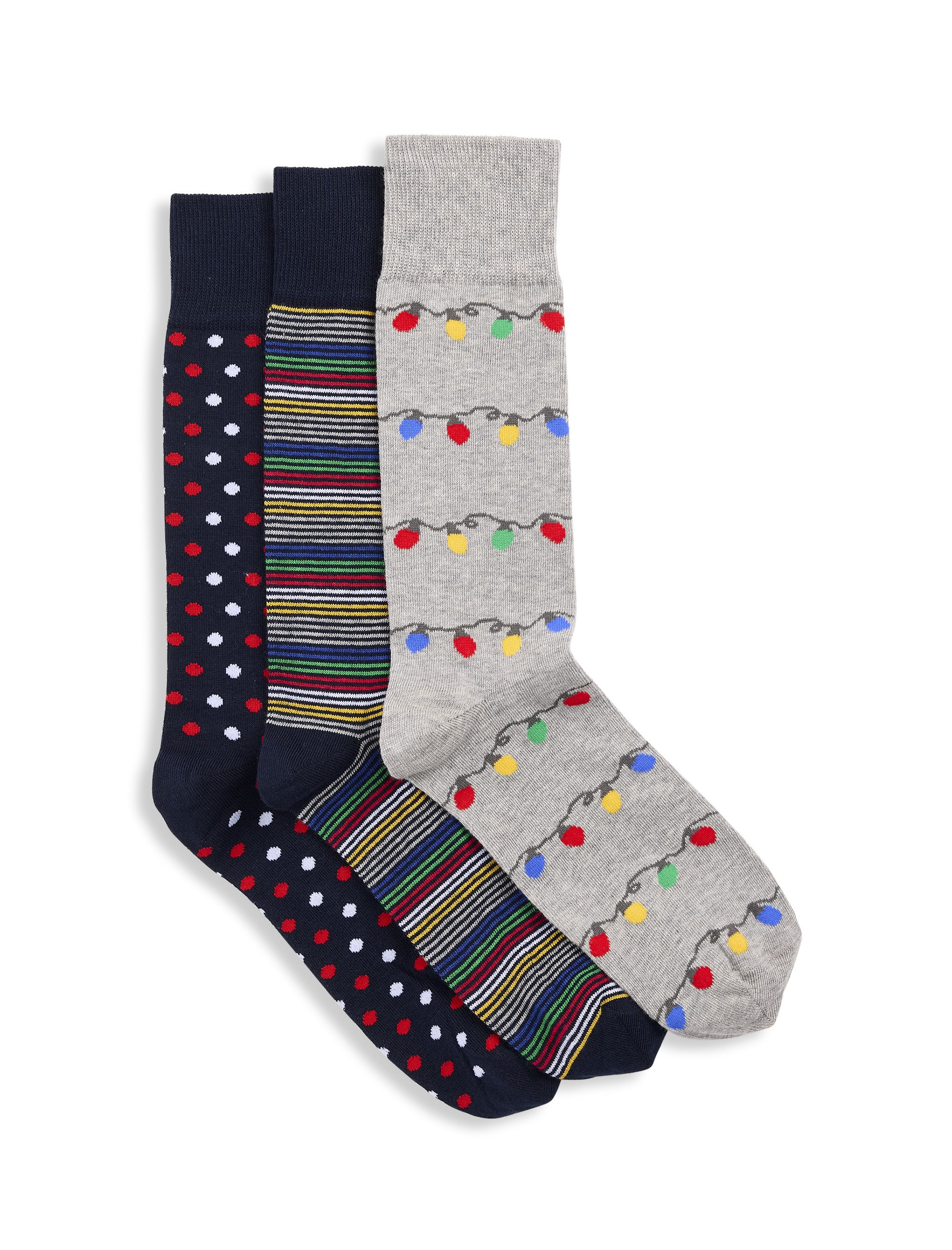 3-Pk Holiday Lights Socks