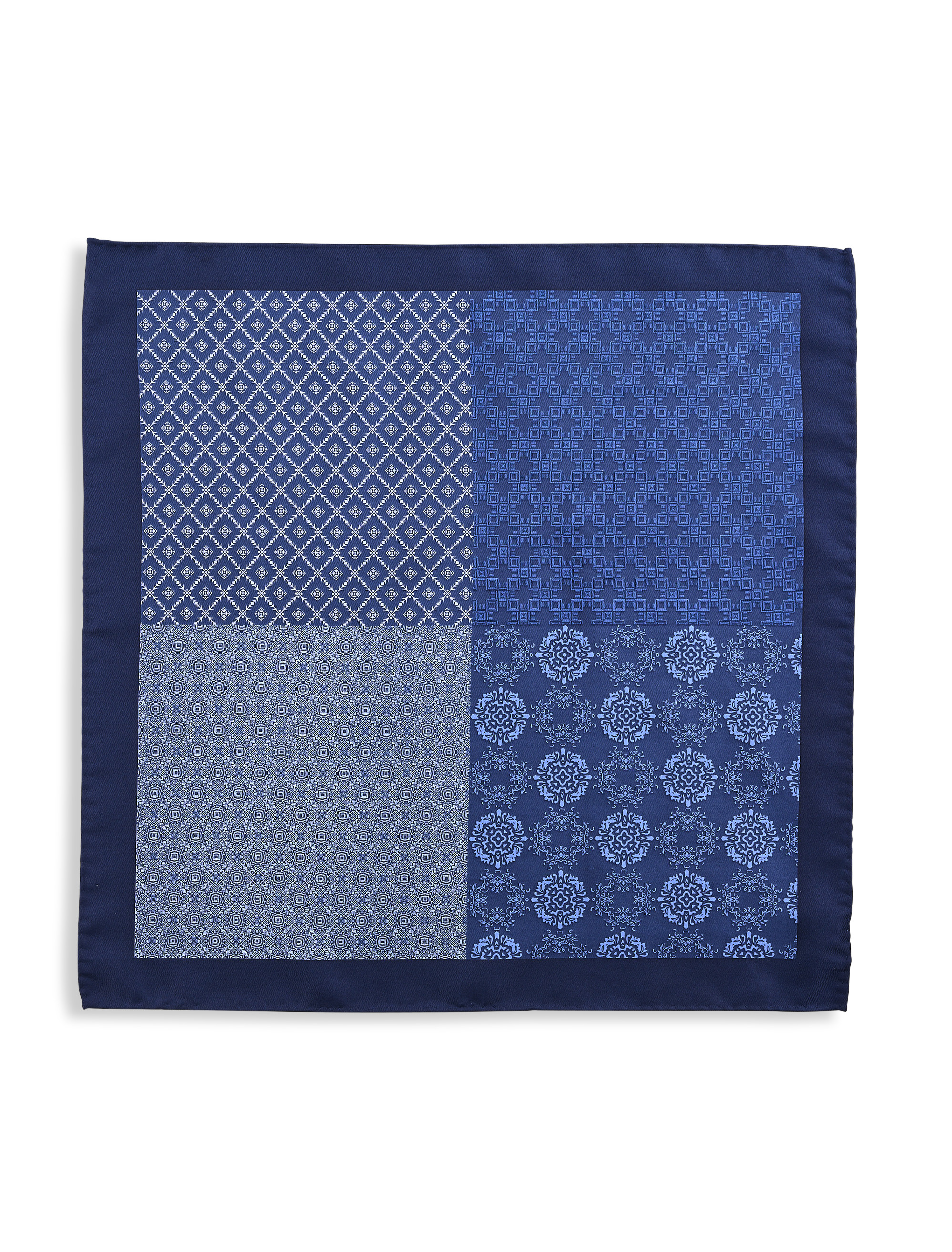 4-Pattern Tonal Pocket Square