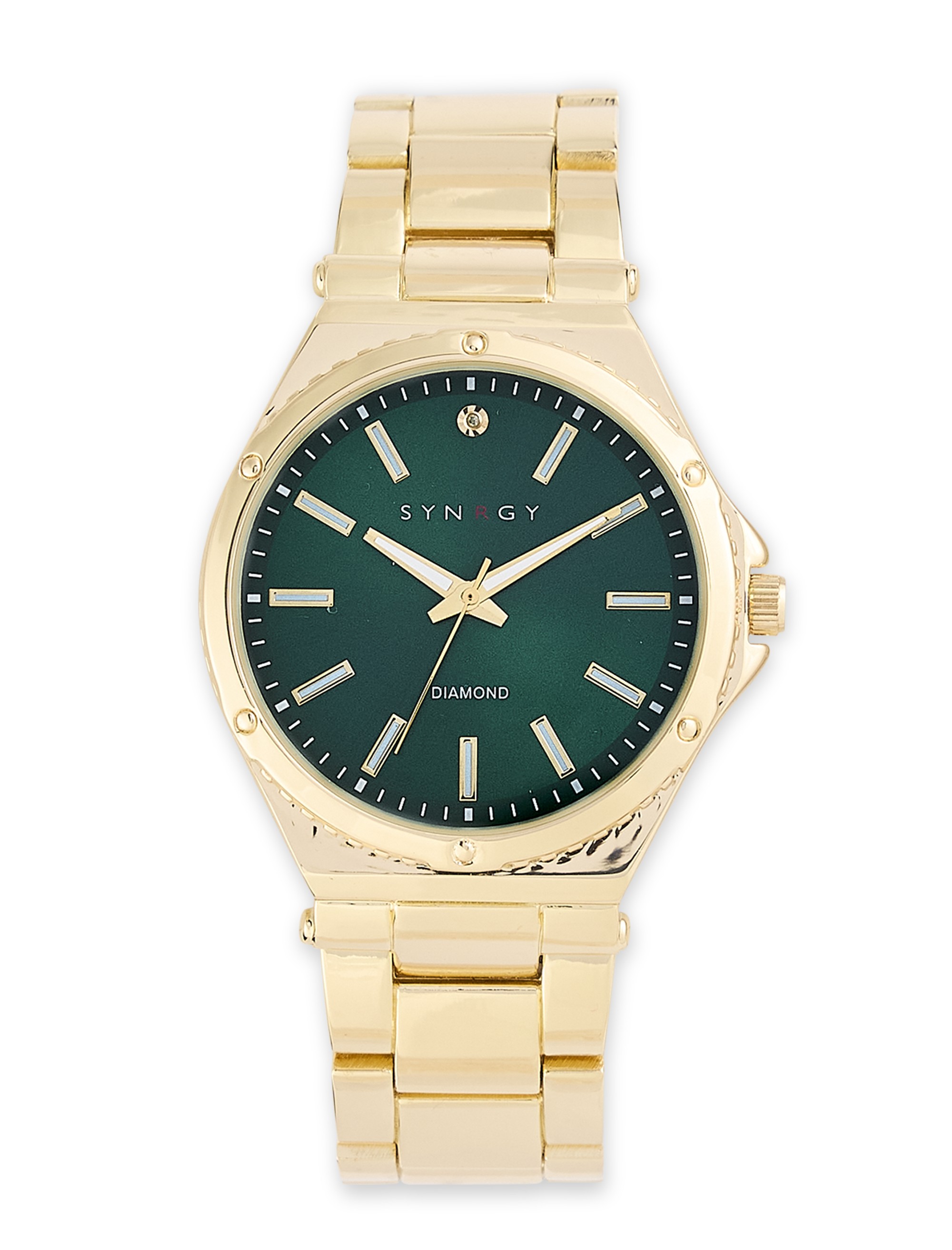 Goldtone Green Watch