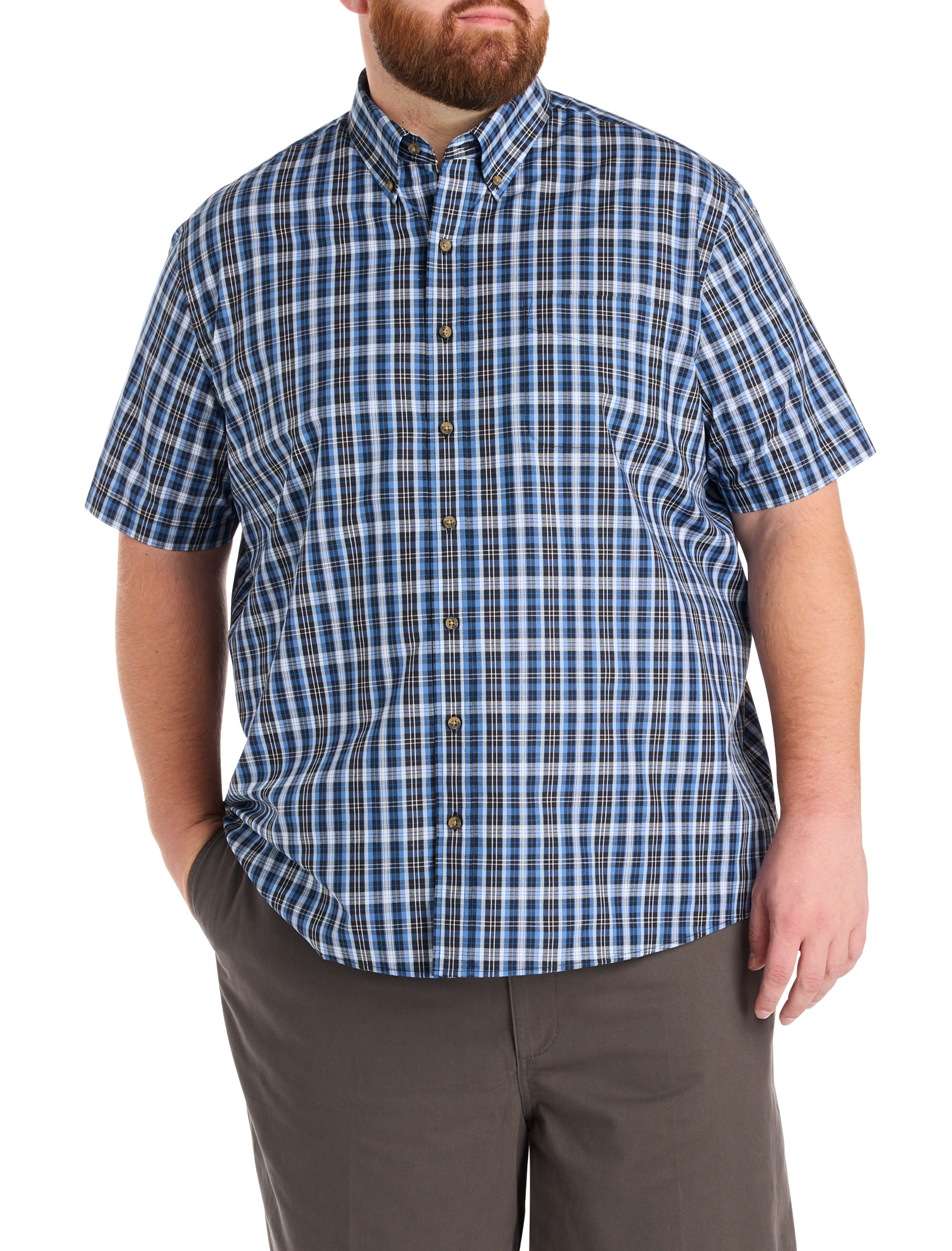 Easy-Care Medium Plaid Sport Shirt
