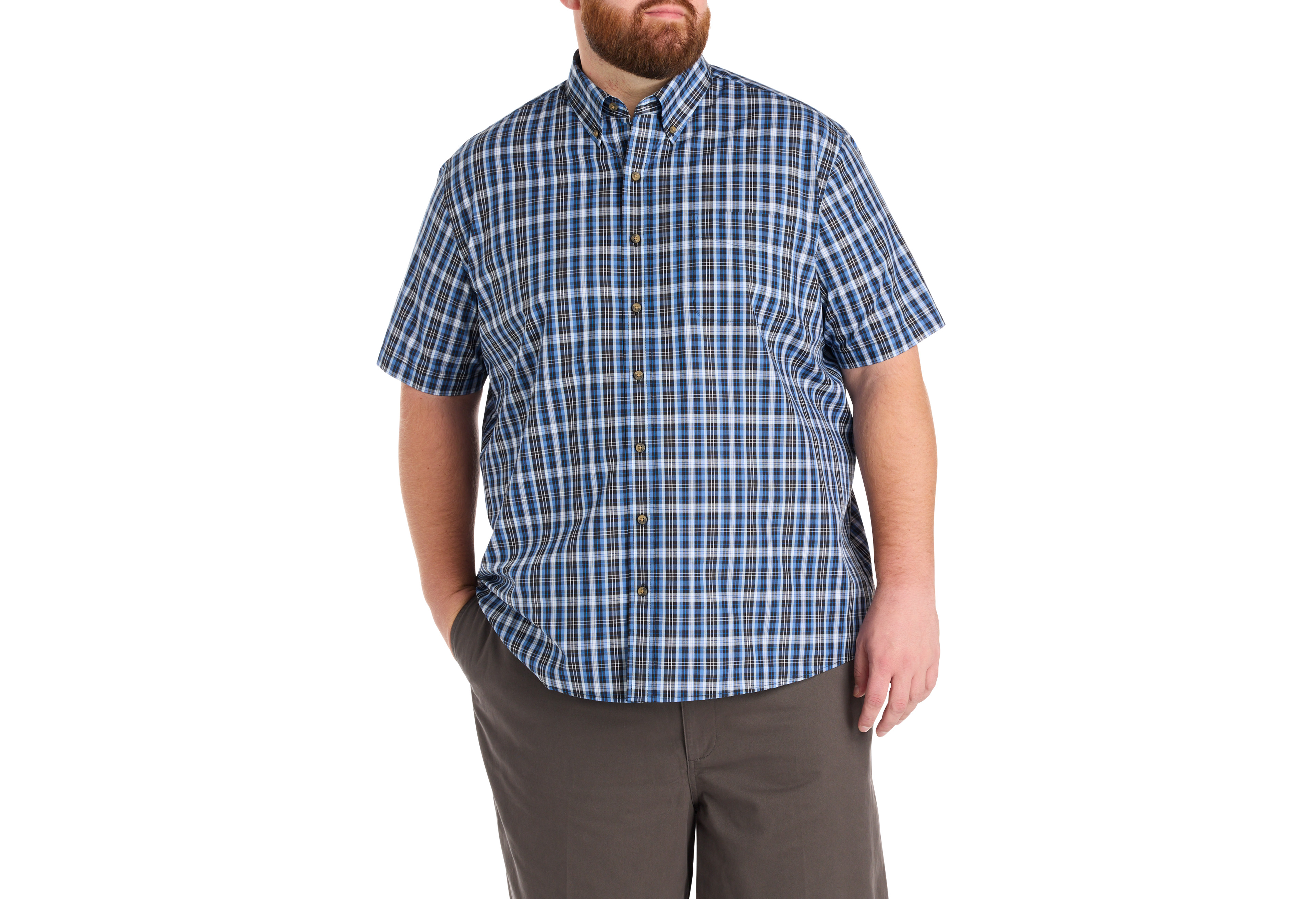 Easy-Care Medium Plaid Sport Shirt