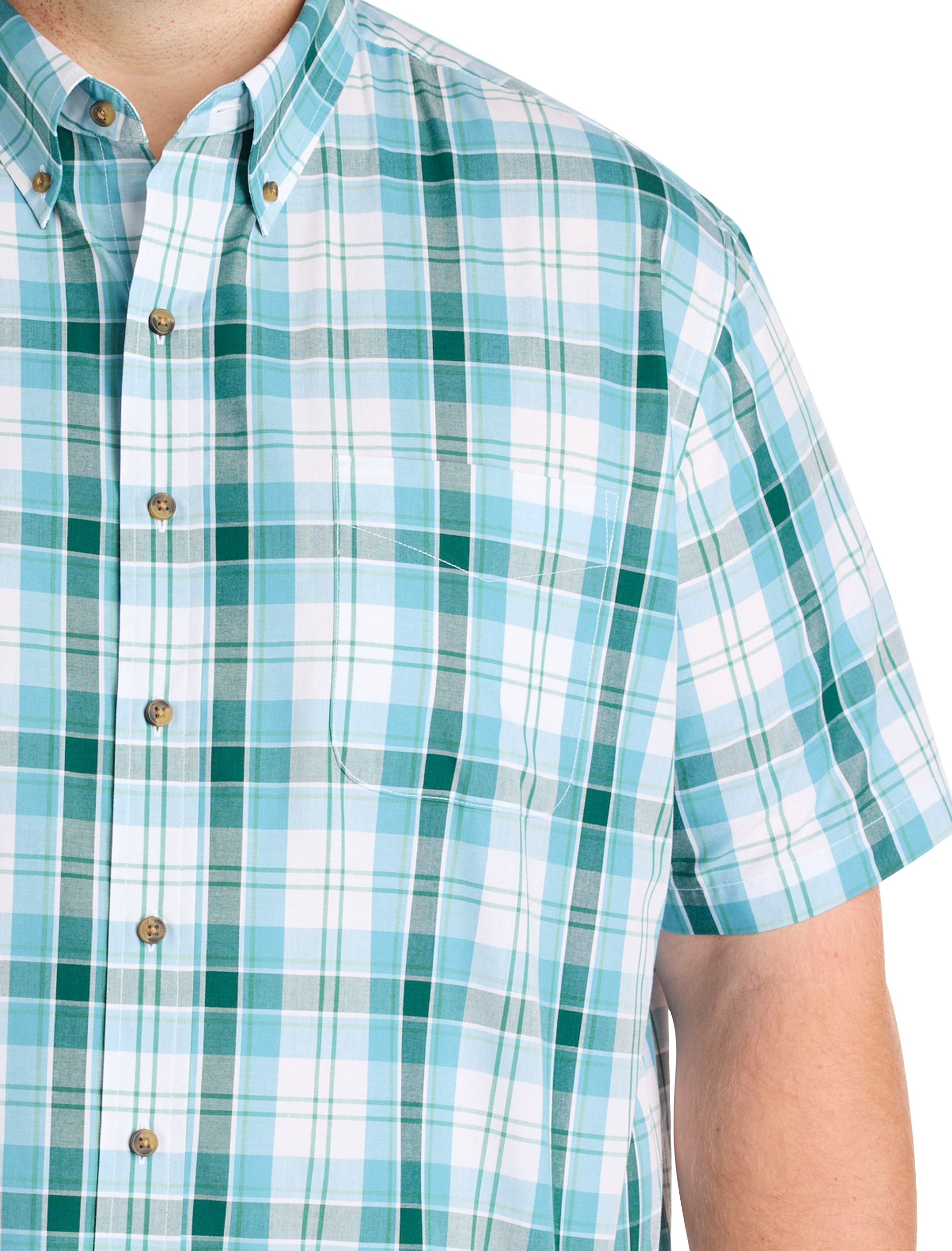 Easy-Care Large Plaid Sport Shirt