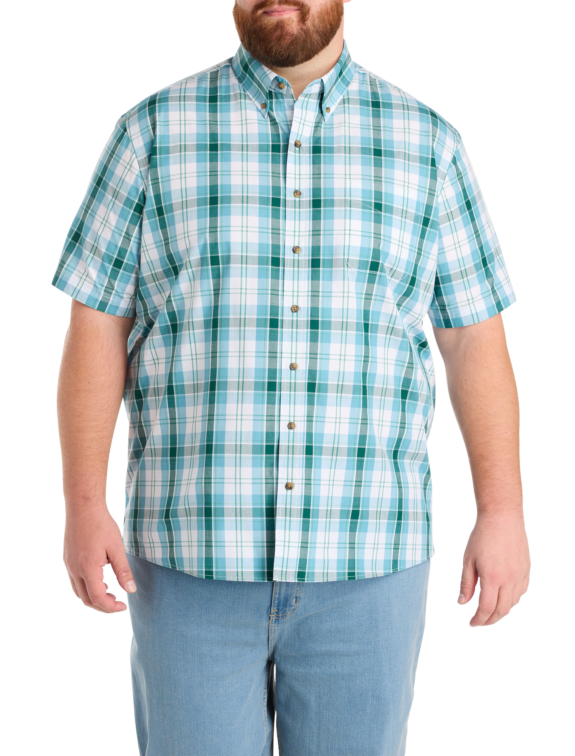 Easy-Care Large Plaid Sport Shirt