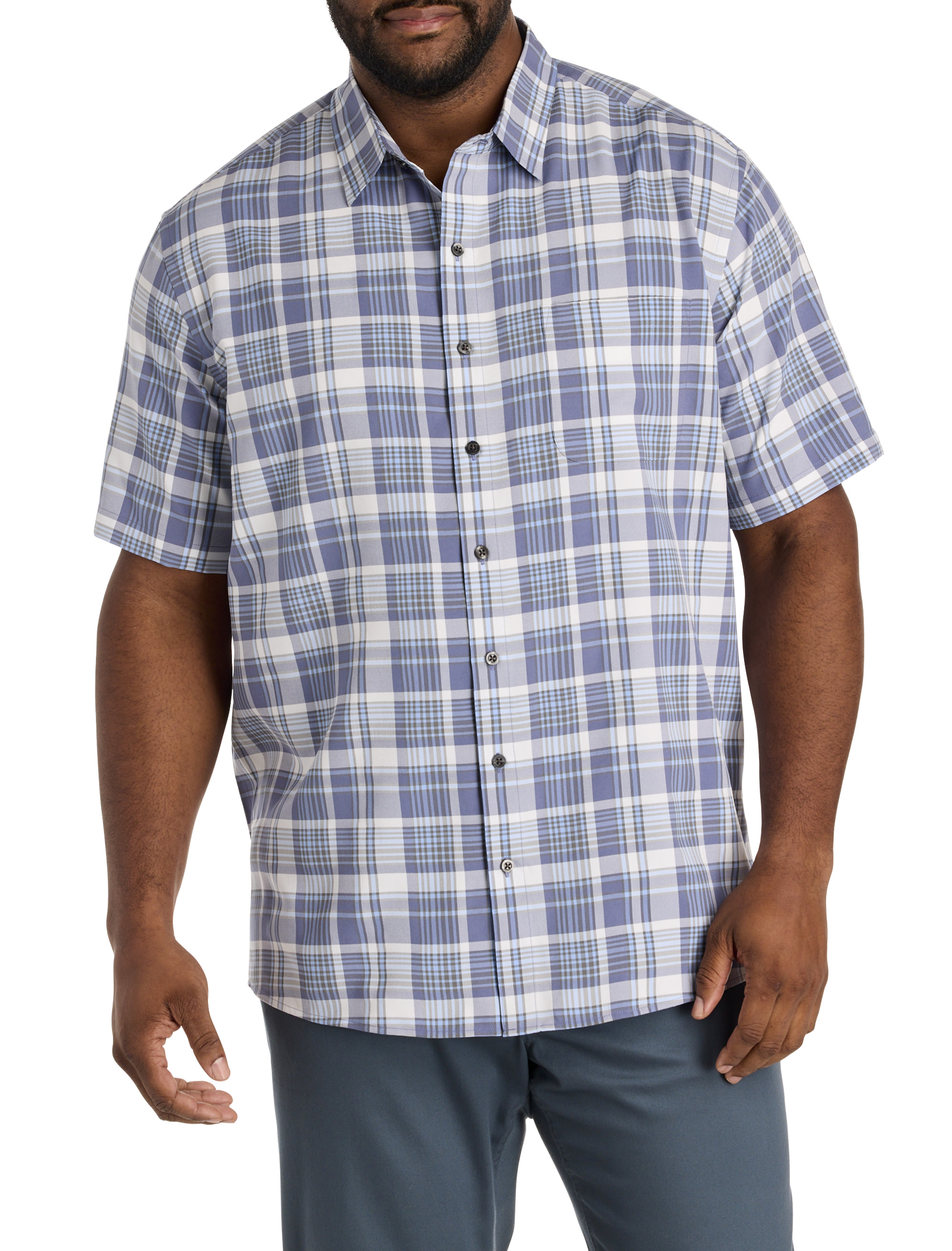 Plaid Microfiber Sport Shirt