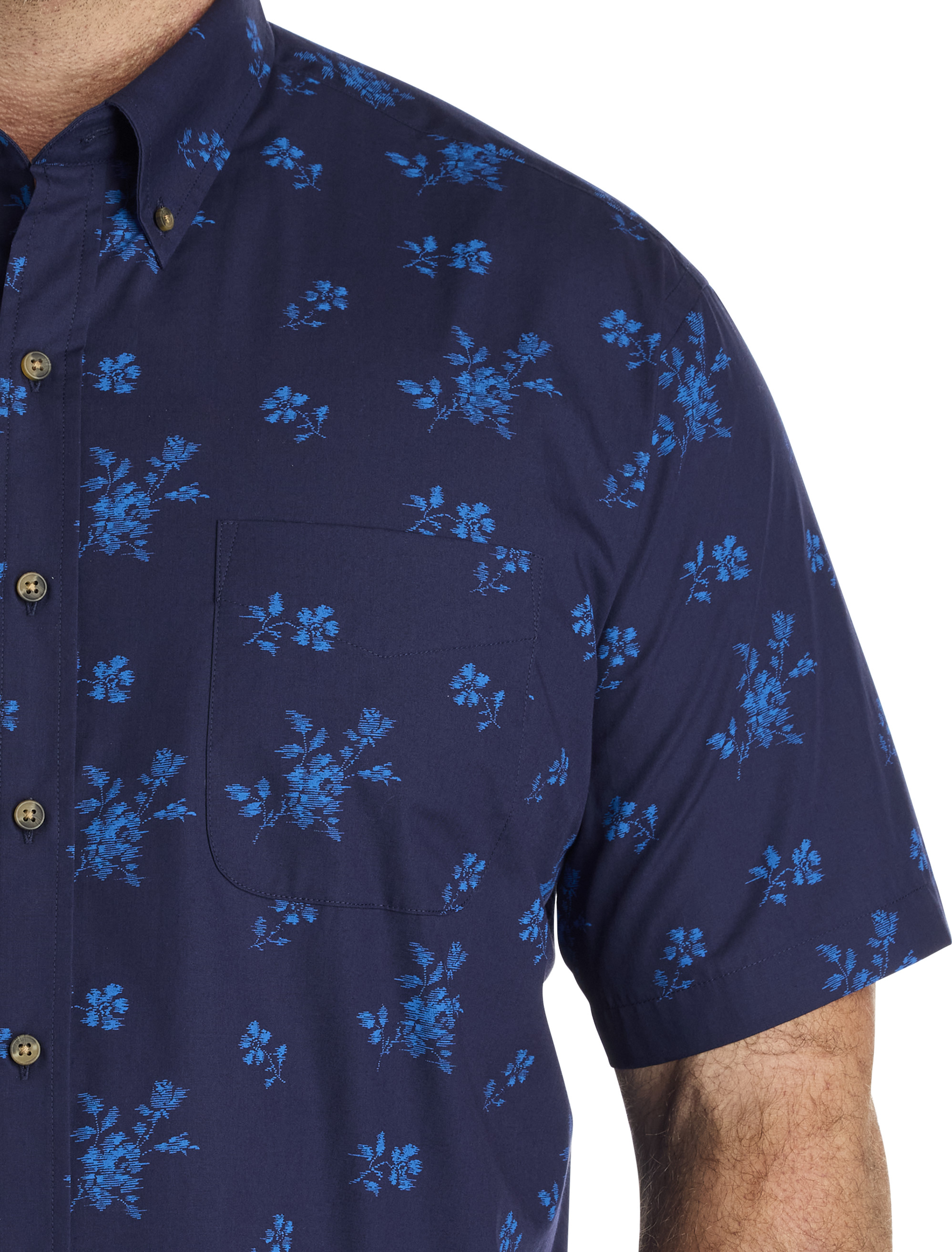 Big + Tall | Harbor Bay Easy-Care Floral Print Sport Shirt | DXL