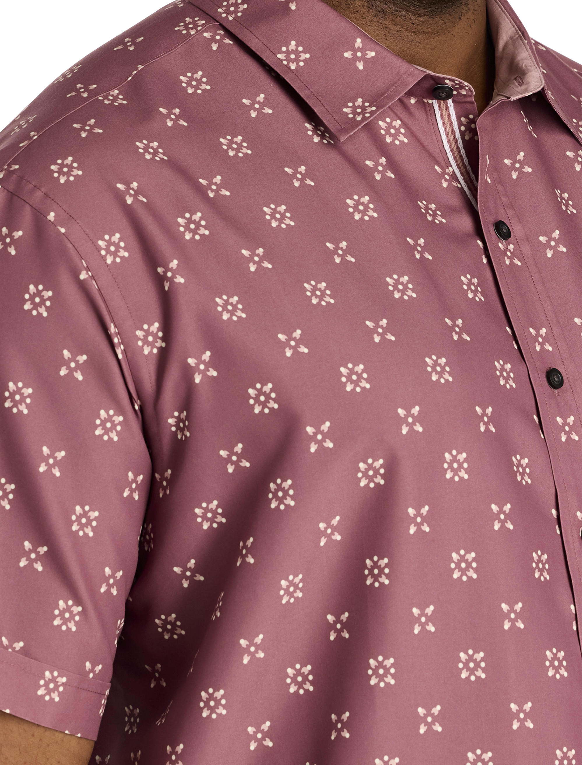 Geometric Floral Microfiber Sport Shirt