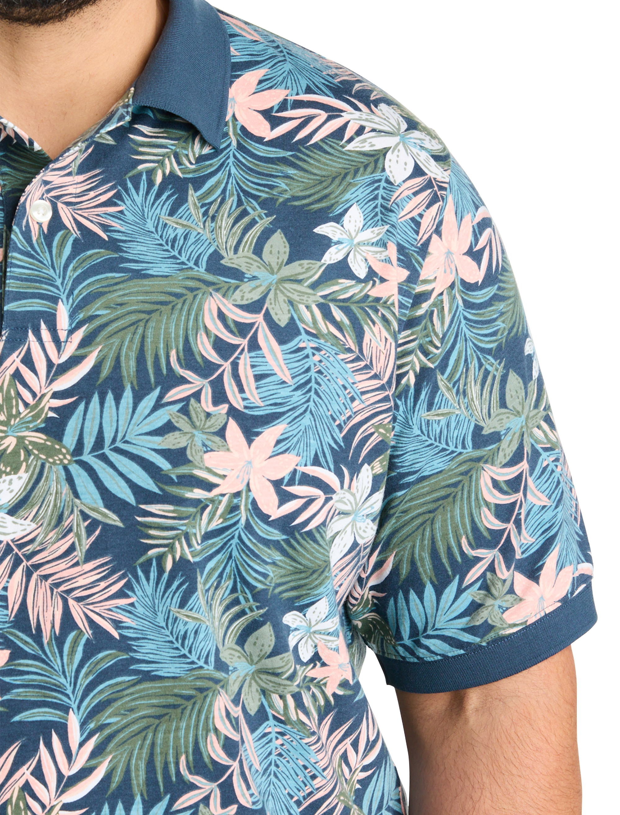 Tropical Print Polo Shirt