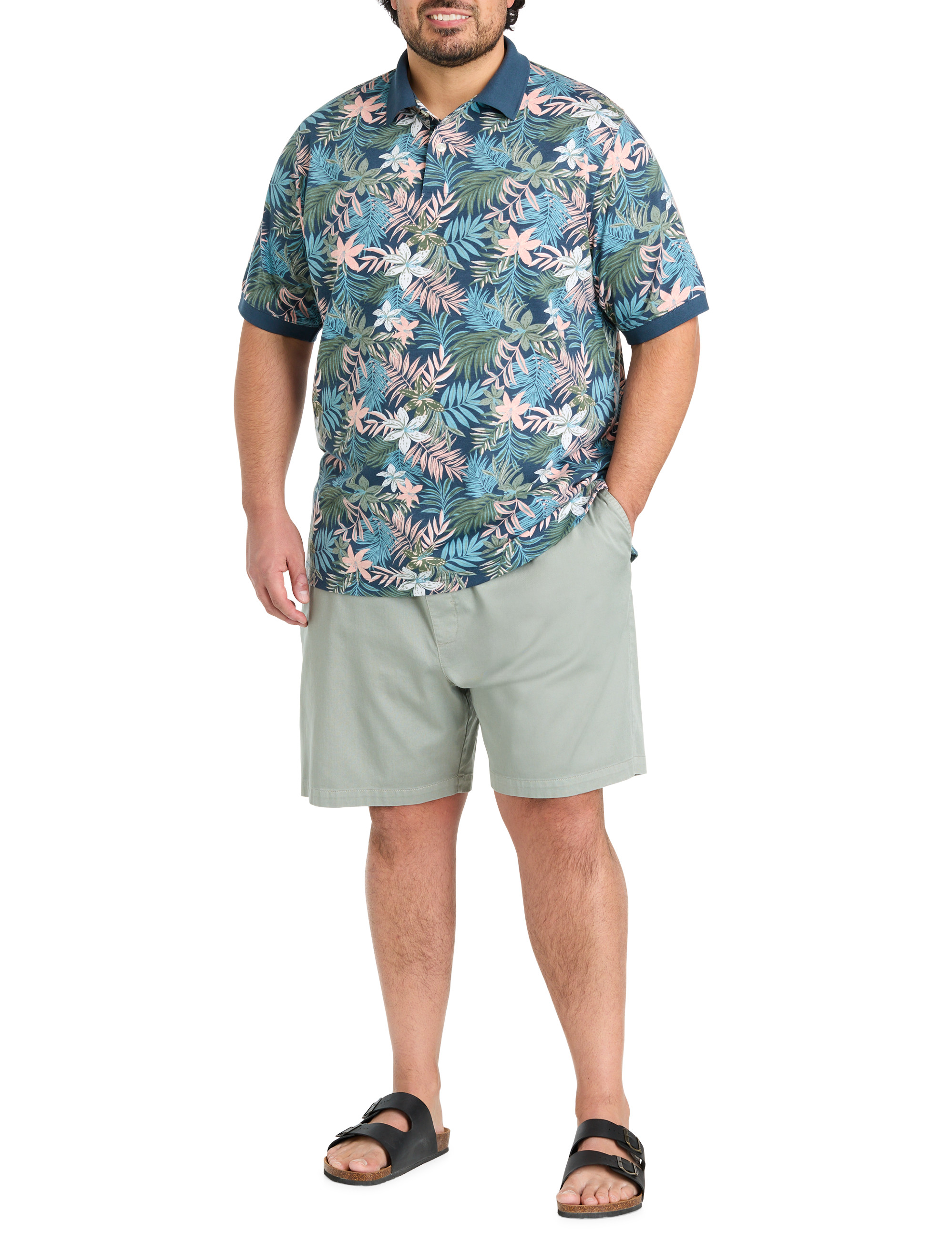 Tropical Print Polo Shirt