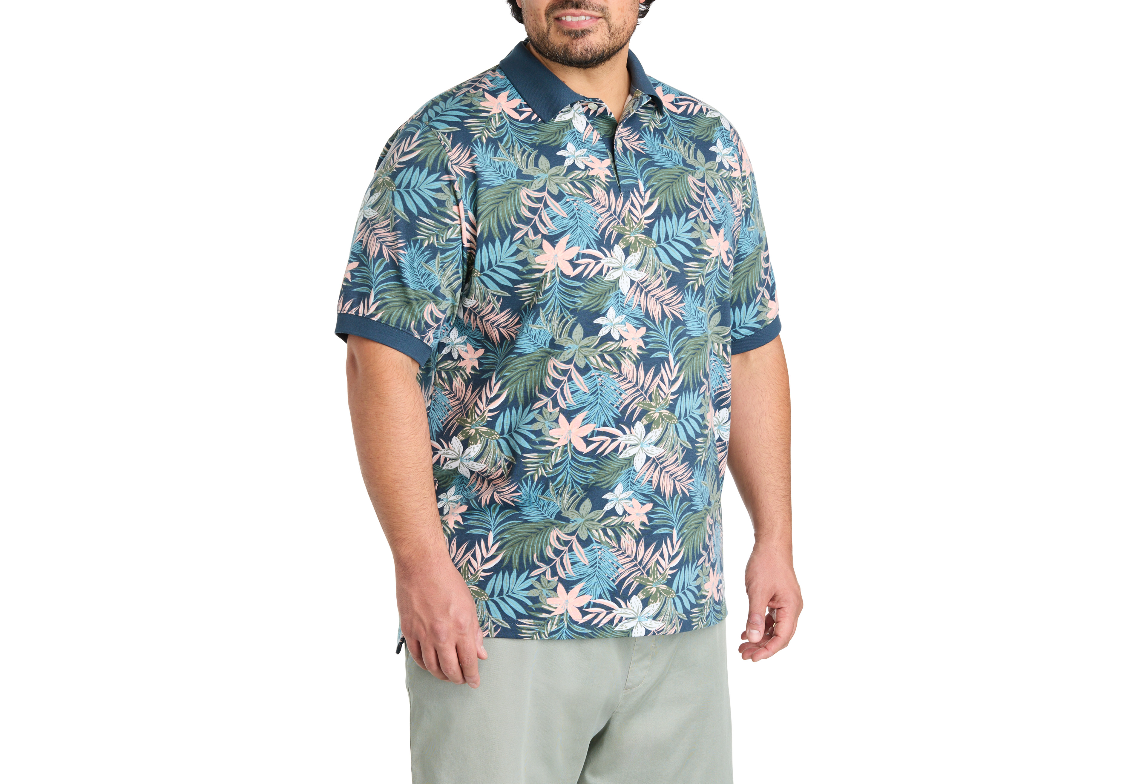 Tropical Print Polo Shirt