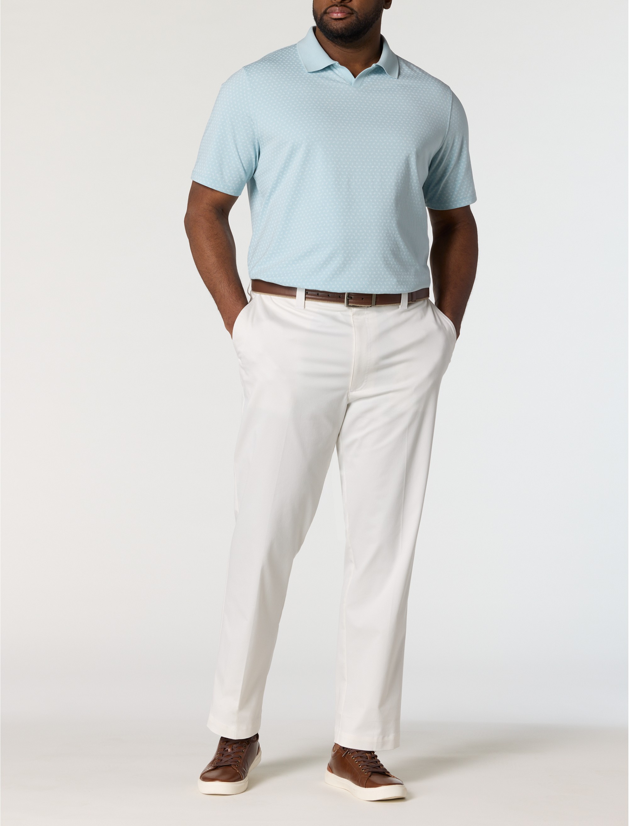 Printed Notch-Collar Tech Polo Shirt - thumbnail 2