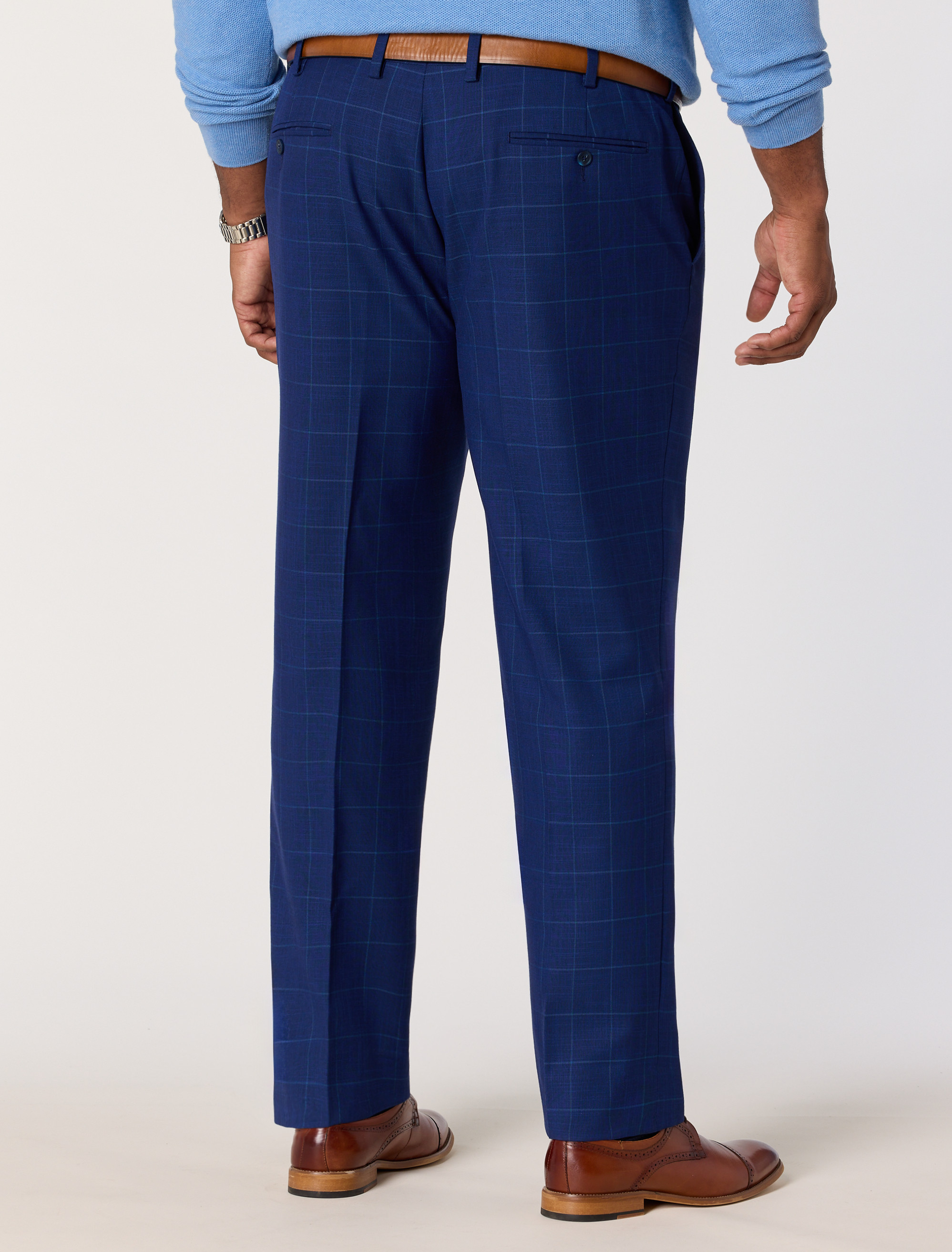 Waist-Relaxer Windowpane Dress Pants